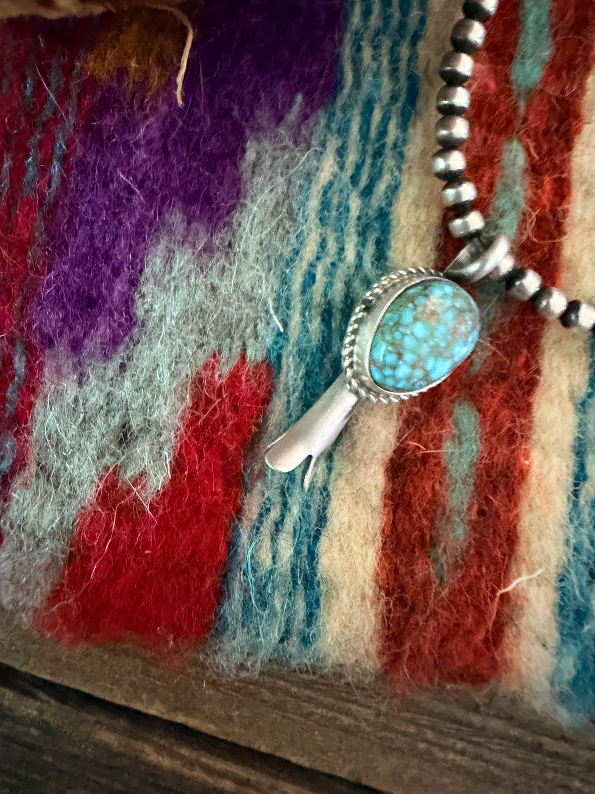 Handcrafted Sterling Silver & Turquoise Blossom Pendant