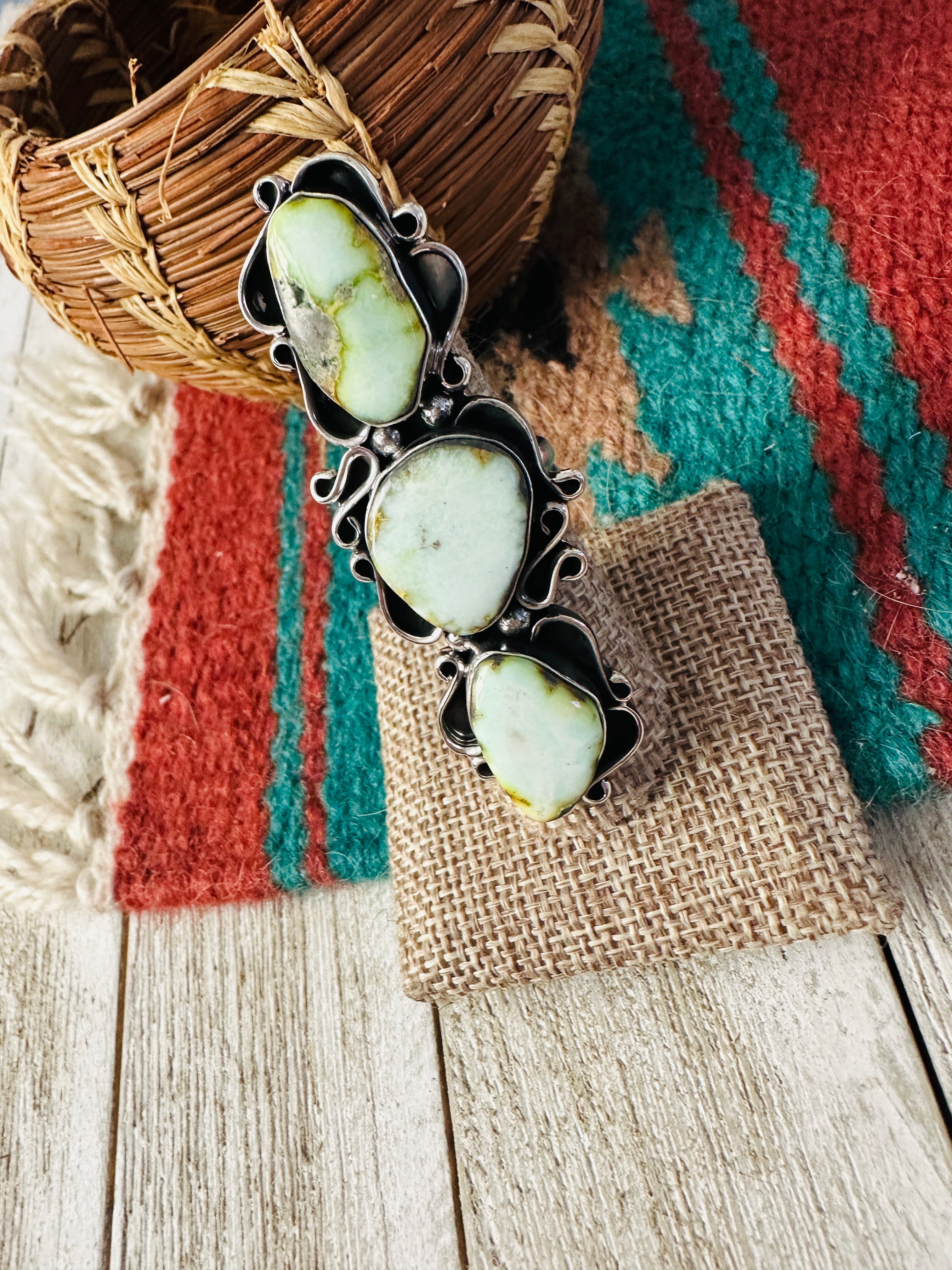 Handcrafted Palomino Turquoise & Sterling Silver Ring size 7