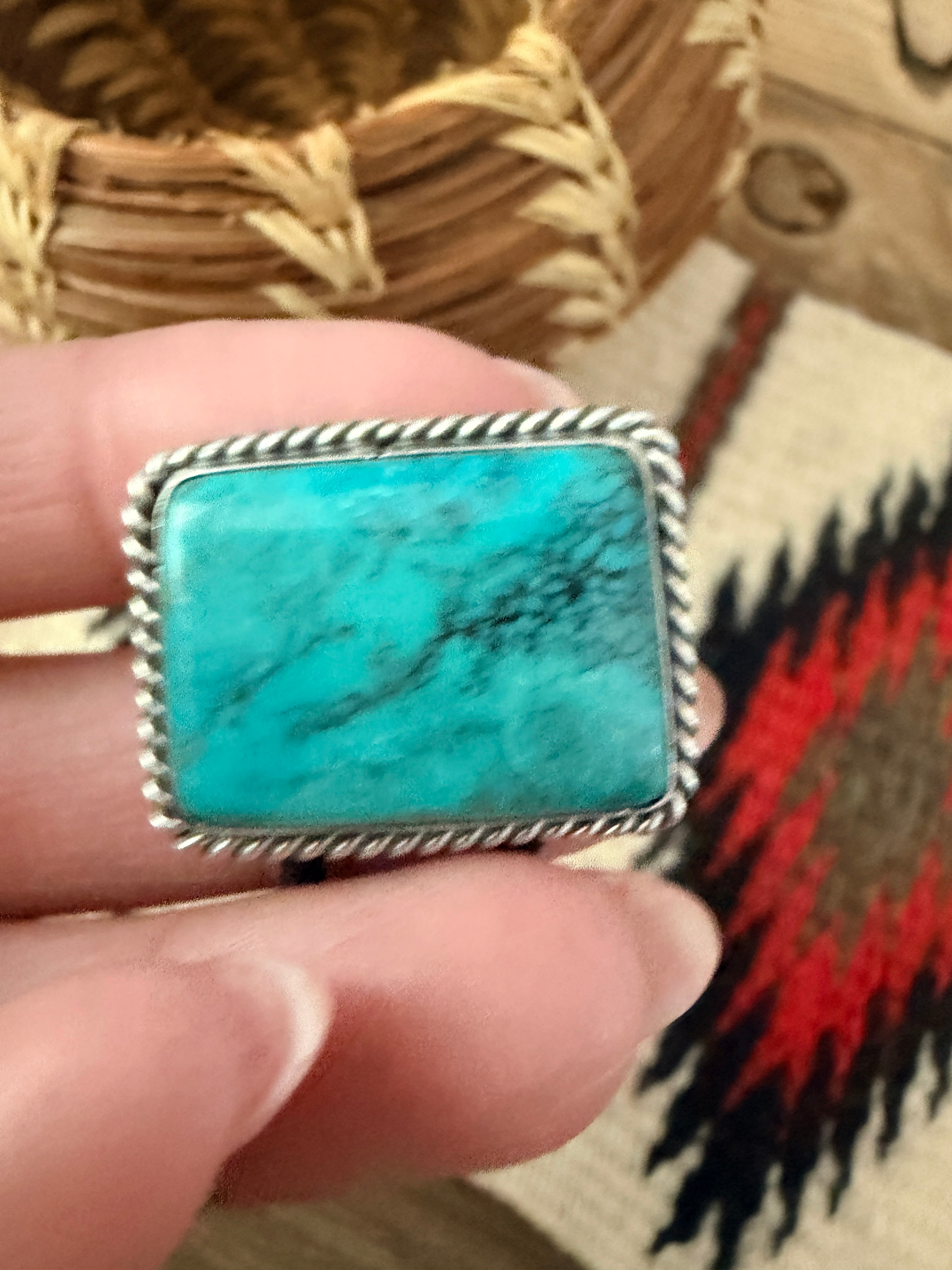 Handcrafted Turquoise & Sterling Silver Hair Tie Charm