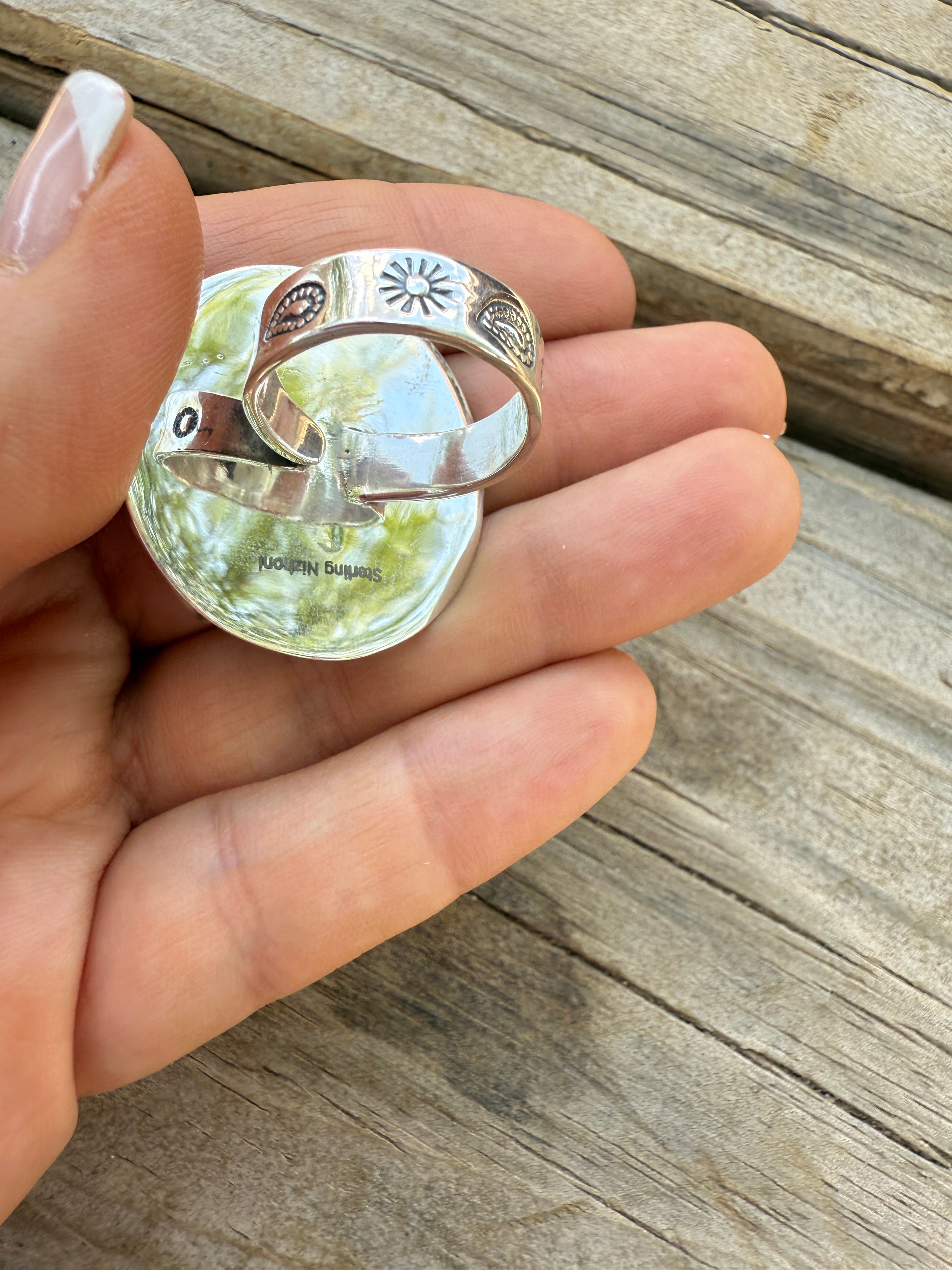 Handmade Palomino Turquoise & Sterling Silver Adjustable Ring