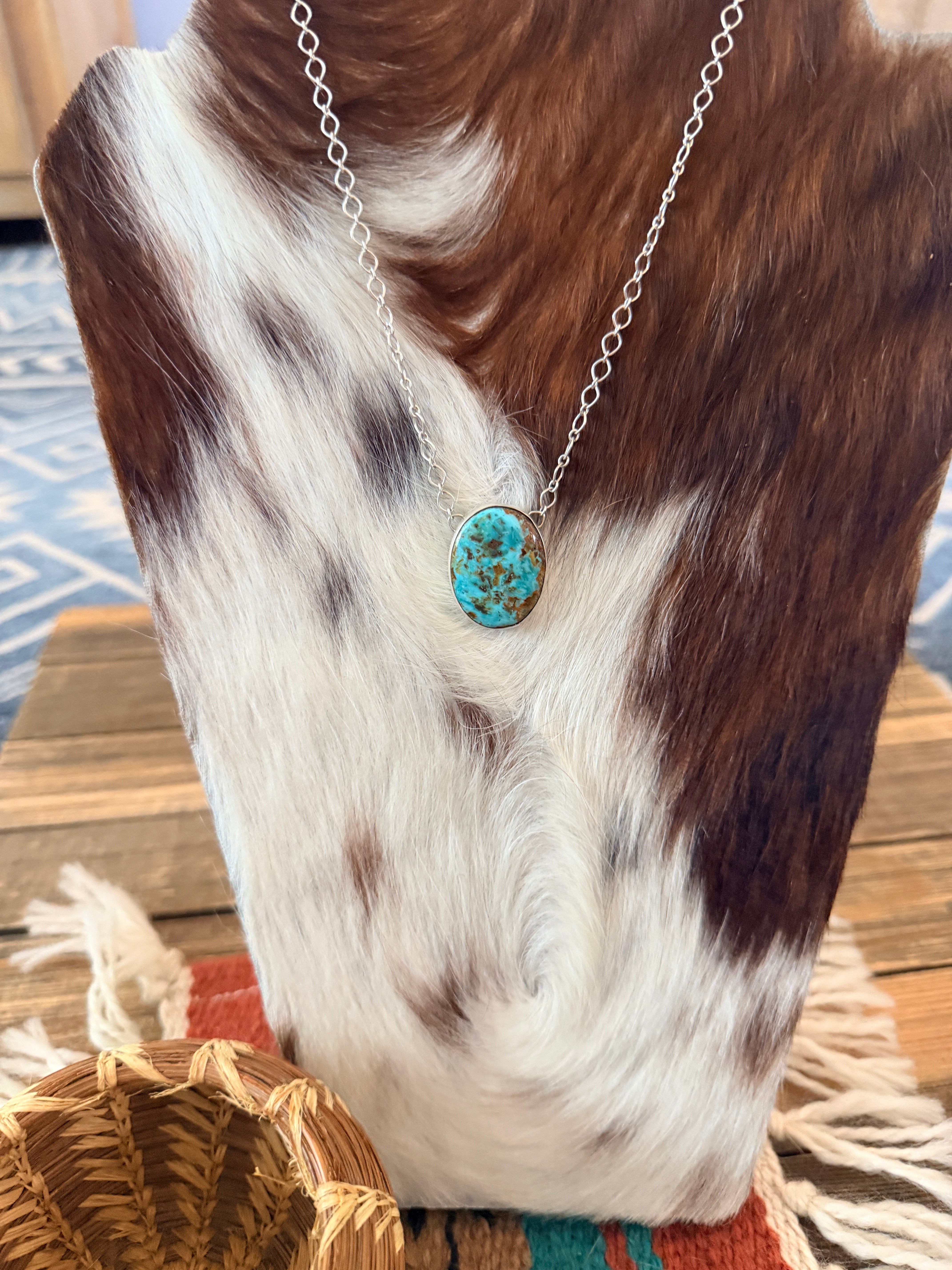 Handcrafted Turquoise & Sterling Silver Necklace