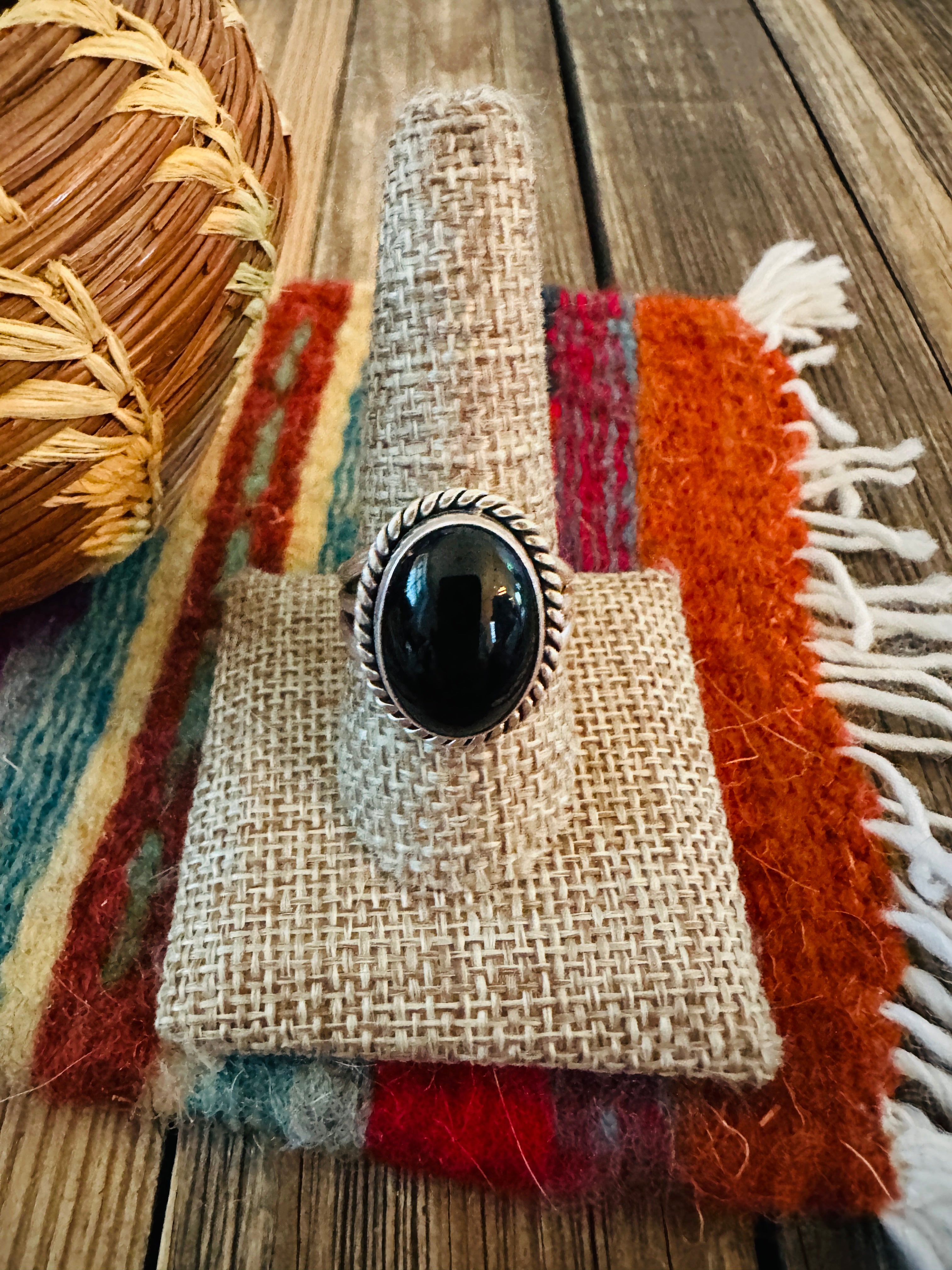 Handcrafted Black Onyx, & Sterling Silver Ring