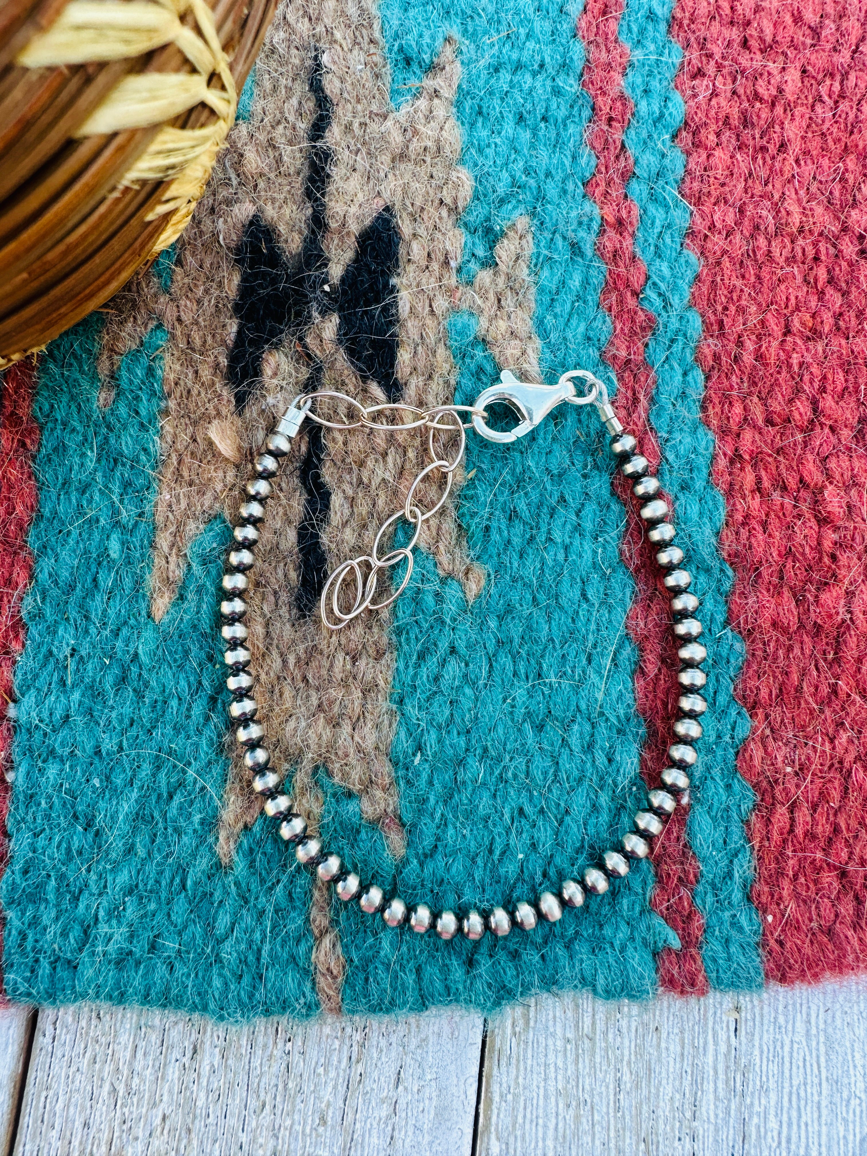 Handcrafted 3mm Sterling Silver Pearl Beaded Bracelet