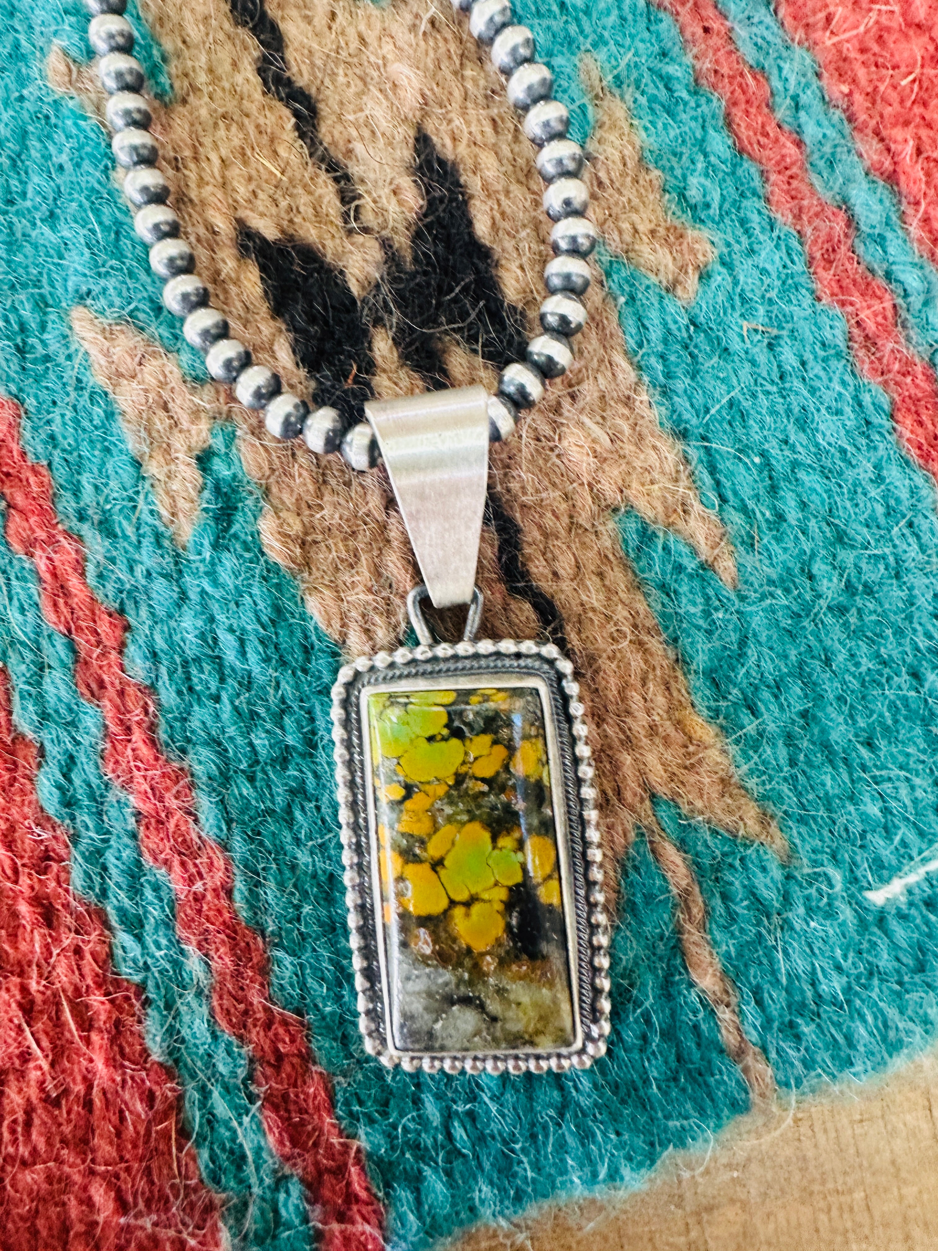 Handcrafted Sterling Silver & Tibetan Turquoise Pendant