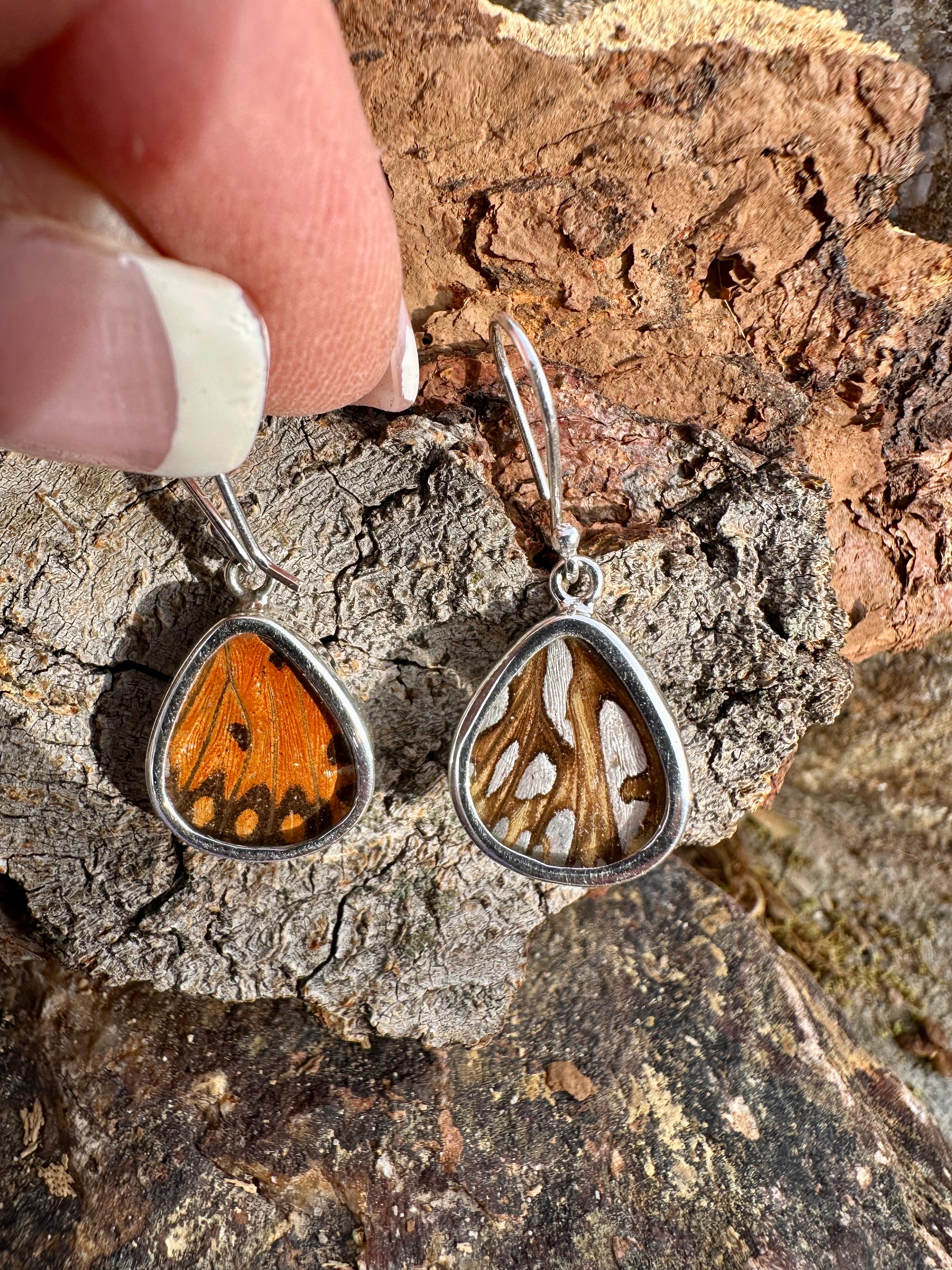 Dione Moneta Butterfly Sterling Silver Dangle Earrings