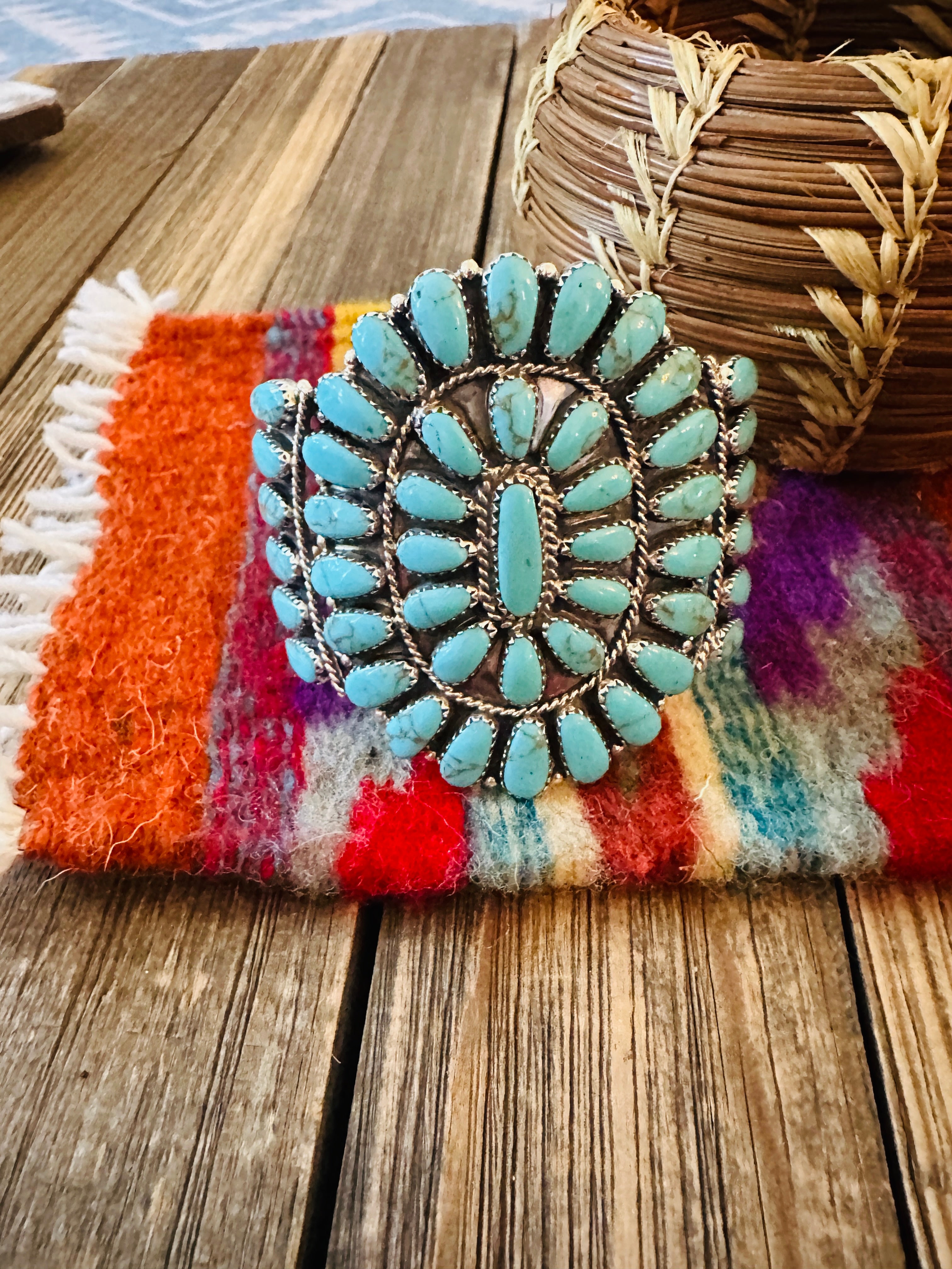 Handcrafted Turquoise & Sterling Silver Cuff Bracelet