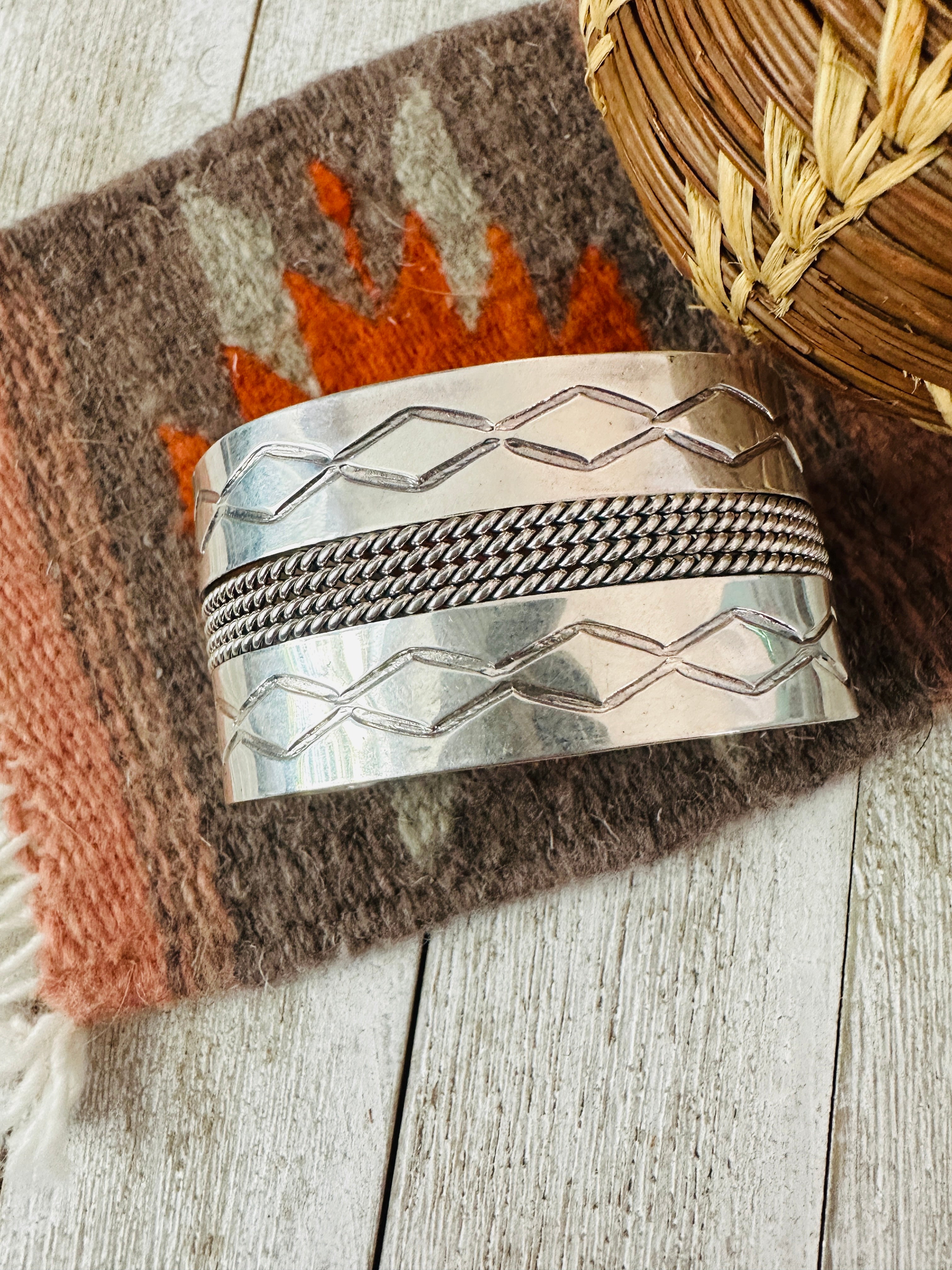 Handcrafted & Hand Stamped Sterling Silver Cuff Bracelet