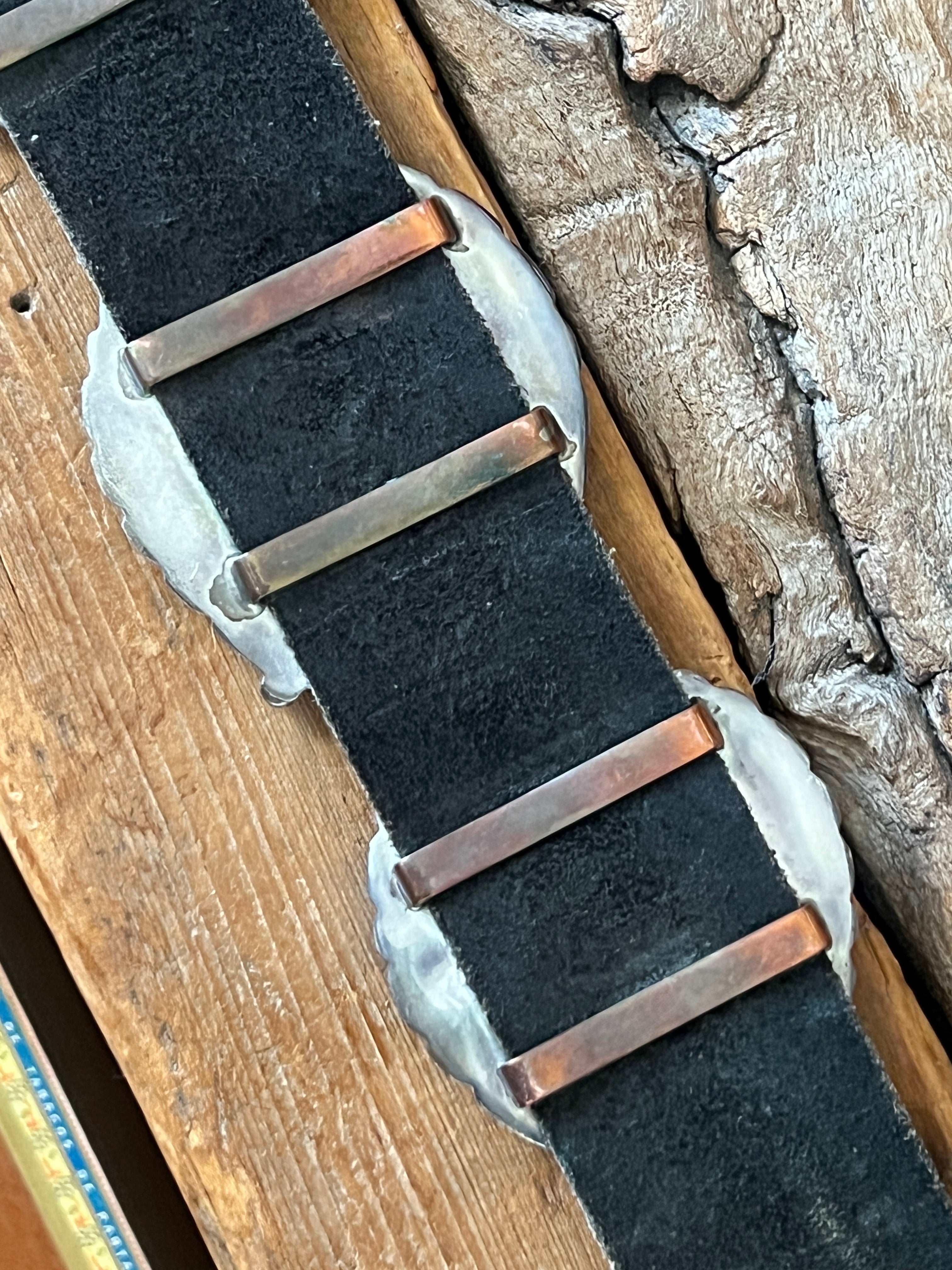 Gorgeous Old Pawn Handcrafted Sterling Silver and Purple Sodalite Concho Belt by Eric & Carol Fierro