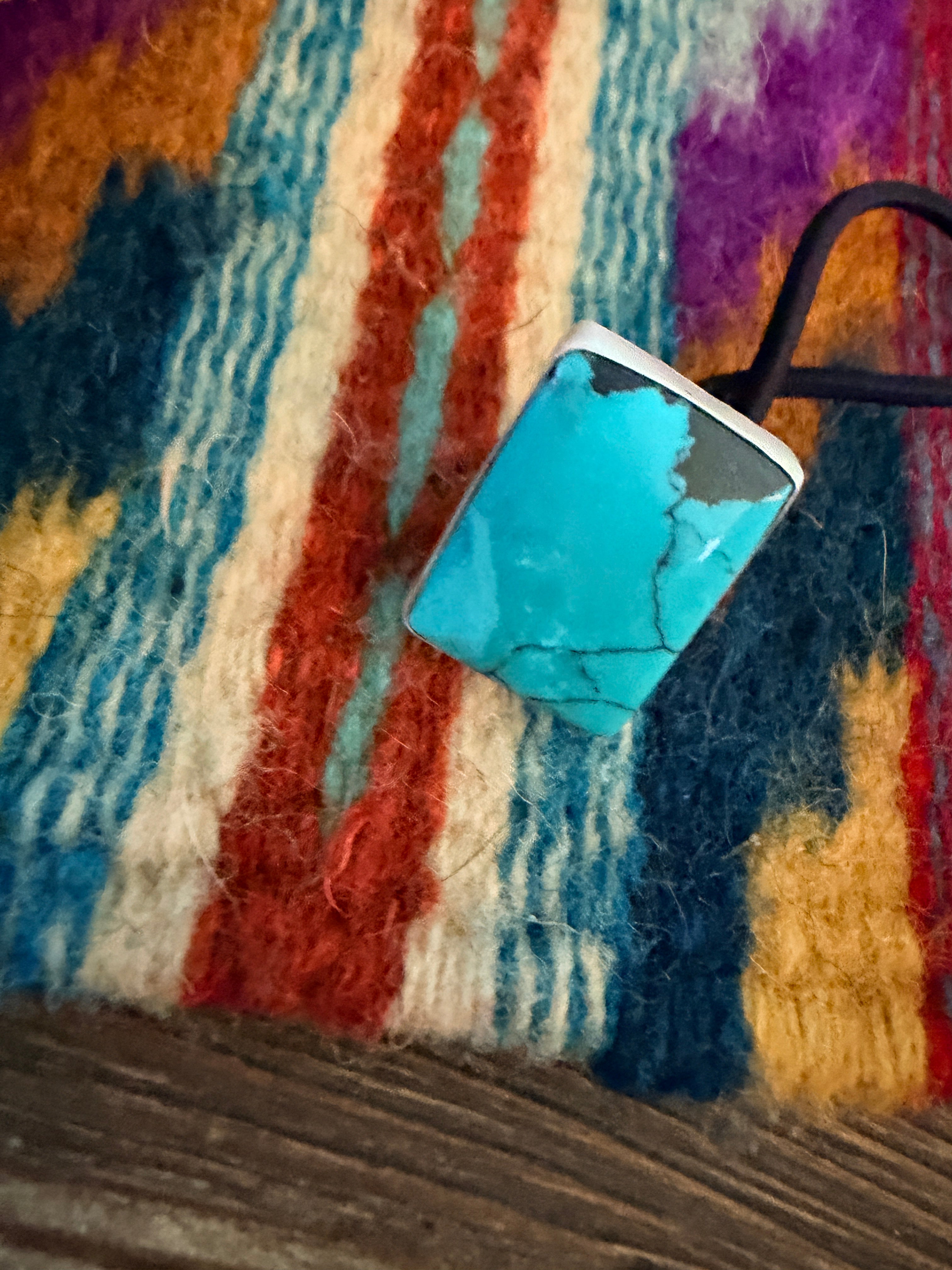 Handcrafted Turquoise & Sterling Silver Hair Tie Charm