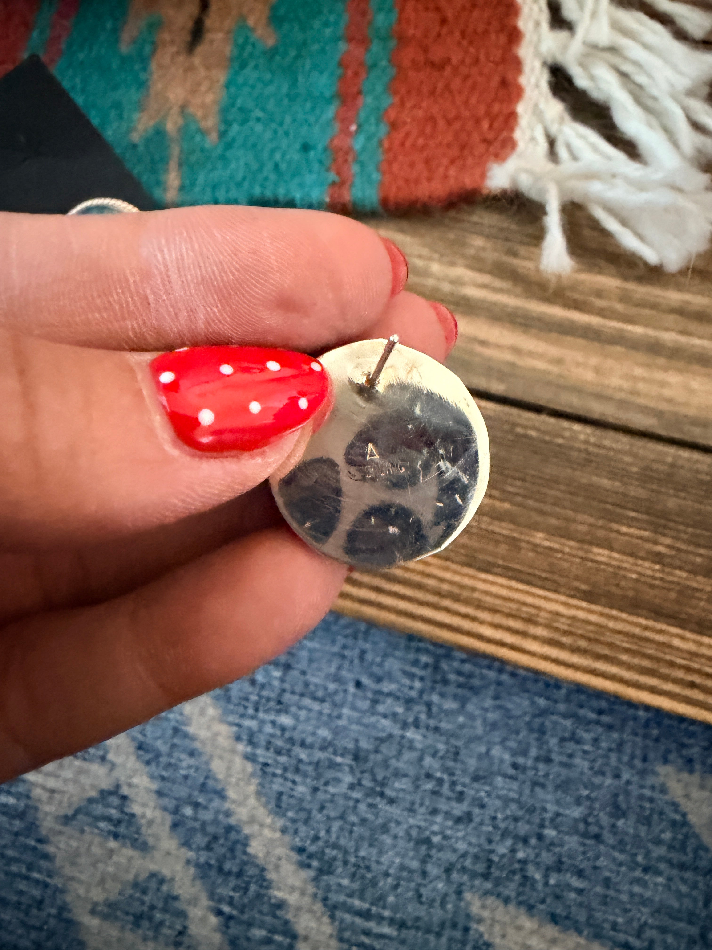 Handcrafted Turquoise & Sterling Silver Post Earrings