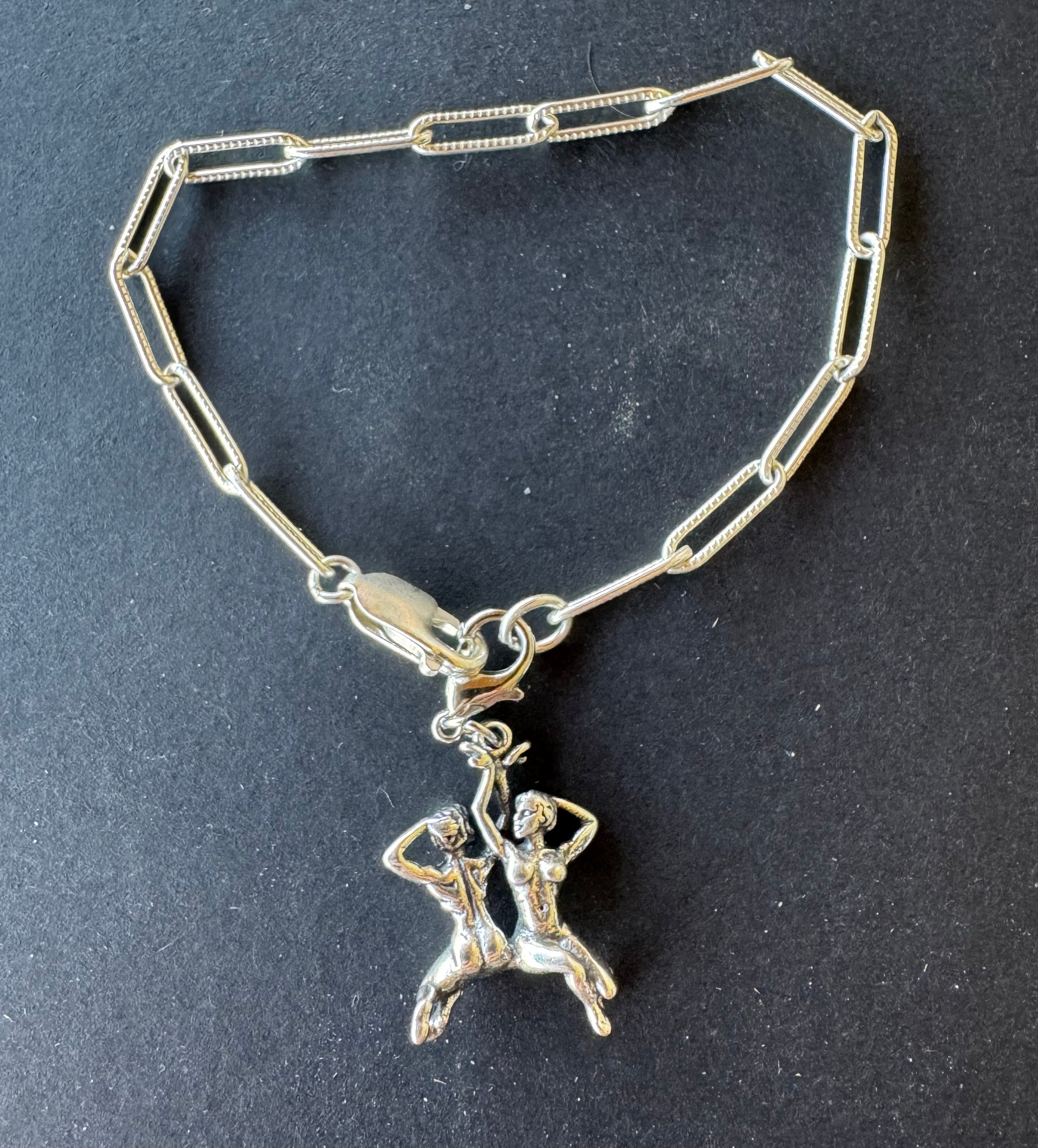 Handcrafted Sterling Silver Gemini/ Twins Charm