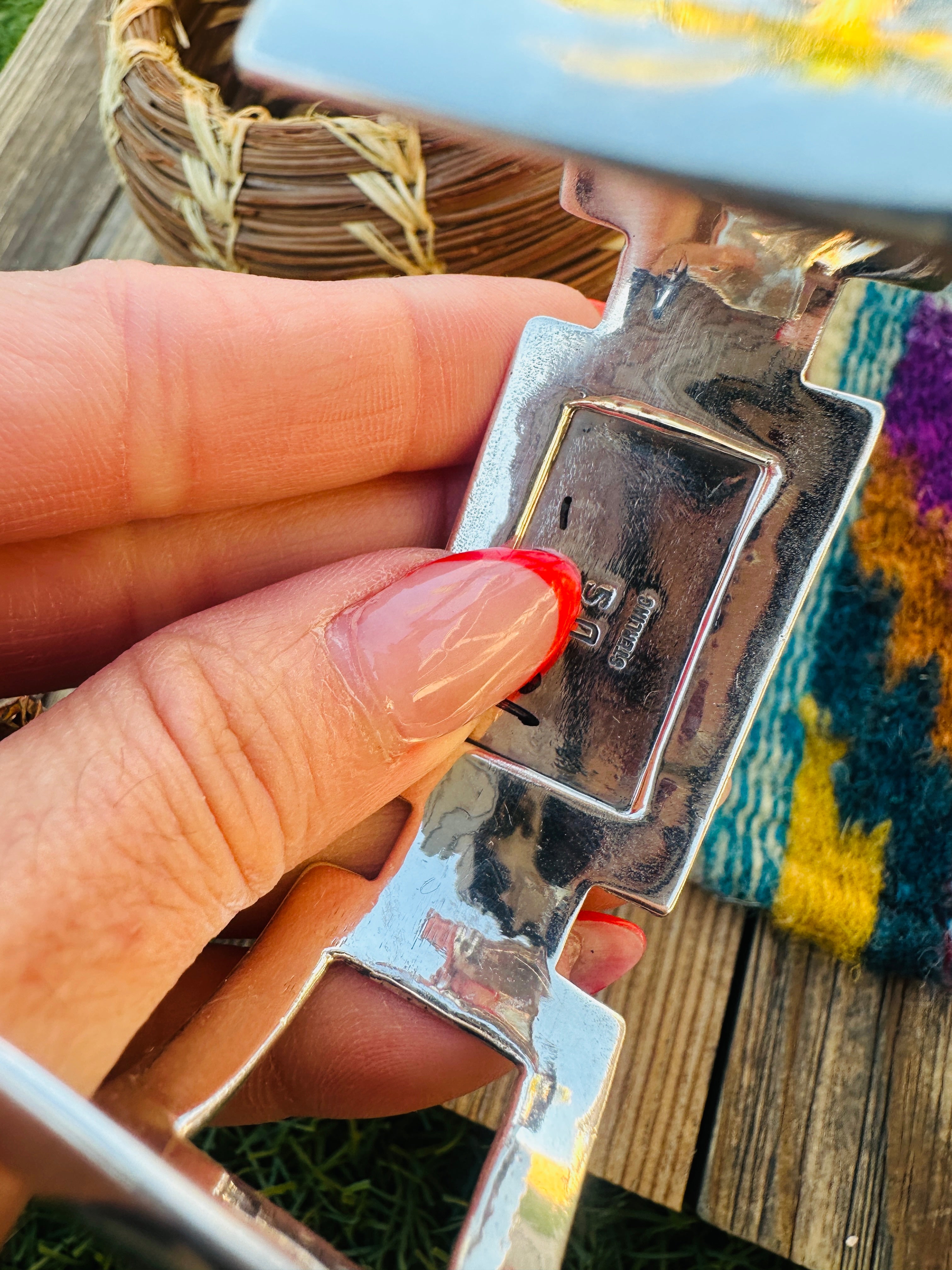 Handcrafted Sterling Silver & White Buffalo Cuff Bracelet