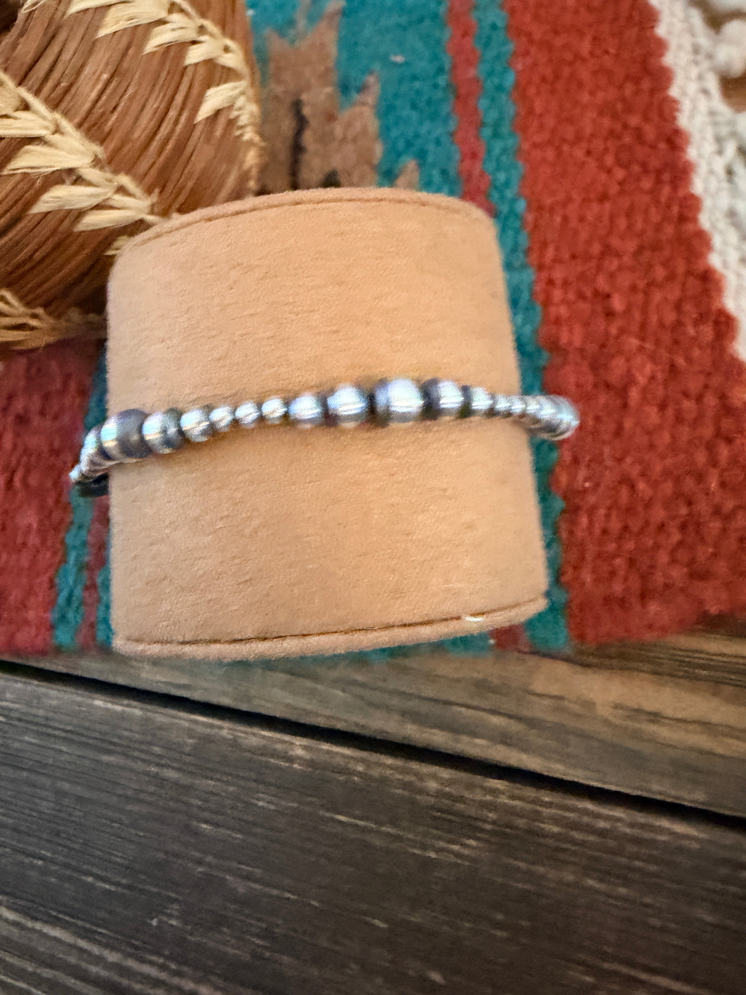 Handcrafted Sterling Silver Pearl Beaded Bracelet
