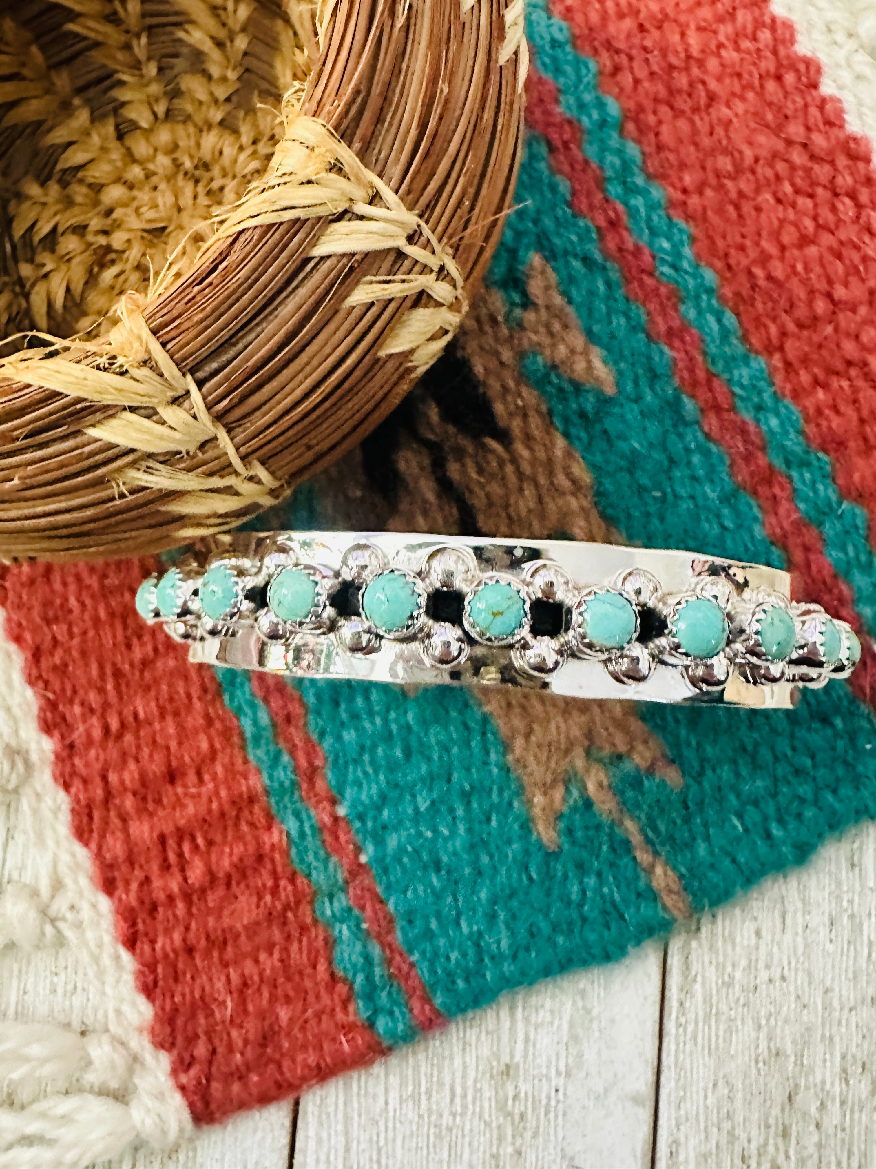 Handcrafted Sterling Silver & Turquoise Cuff Bracelet