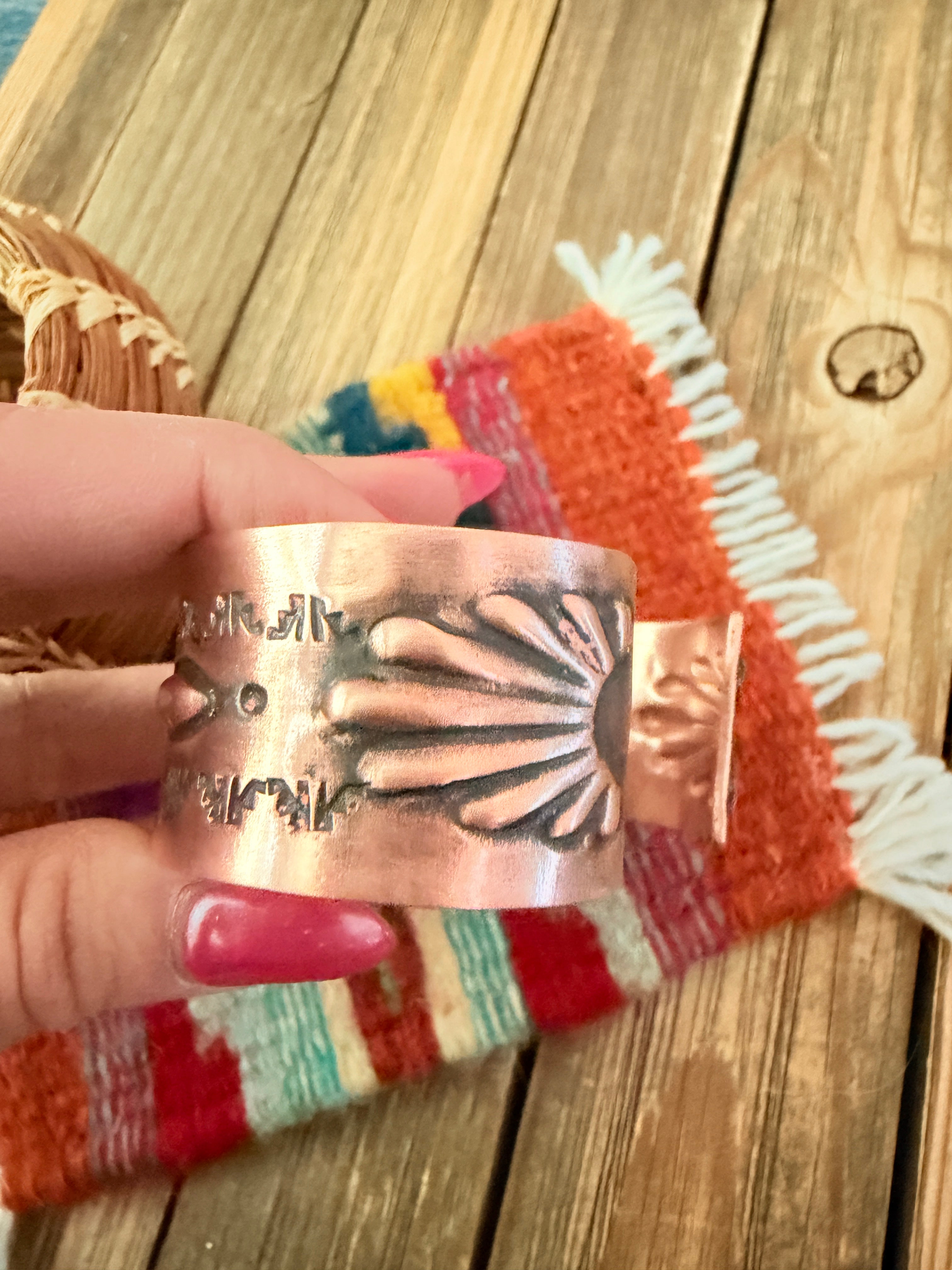 Handcrafted Copper Cuff Bracelet by Elvira Bill