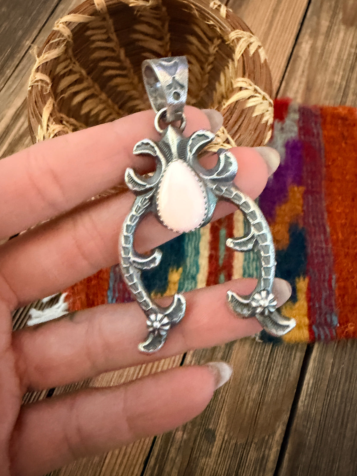 Handcrafted Sterling Silver & Queen Pink Conch Naja Pendant by Kevin Billah