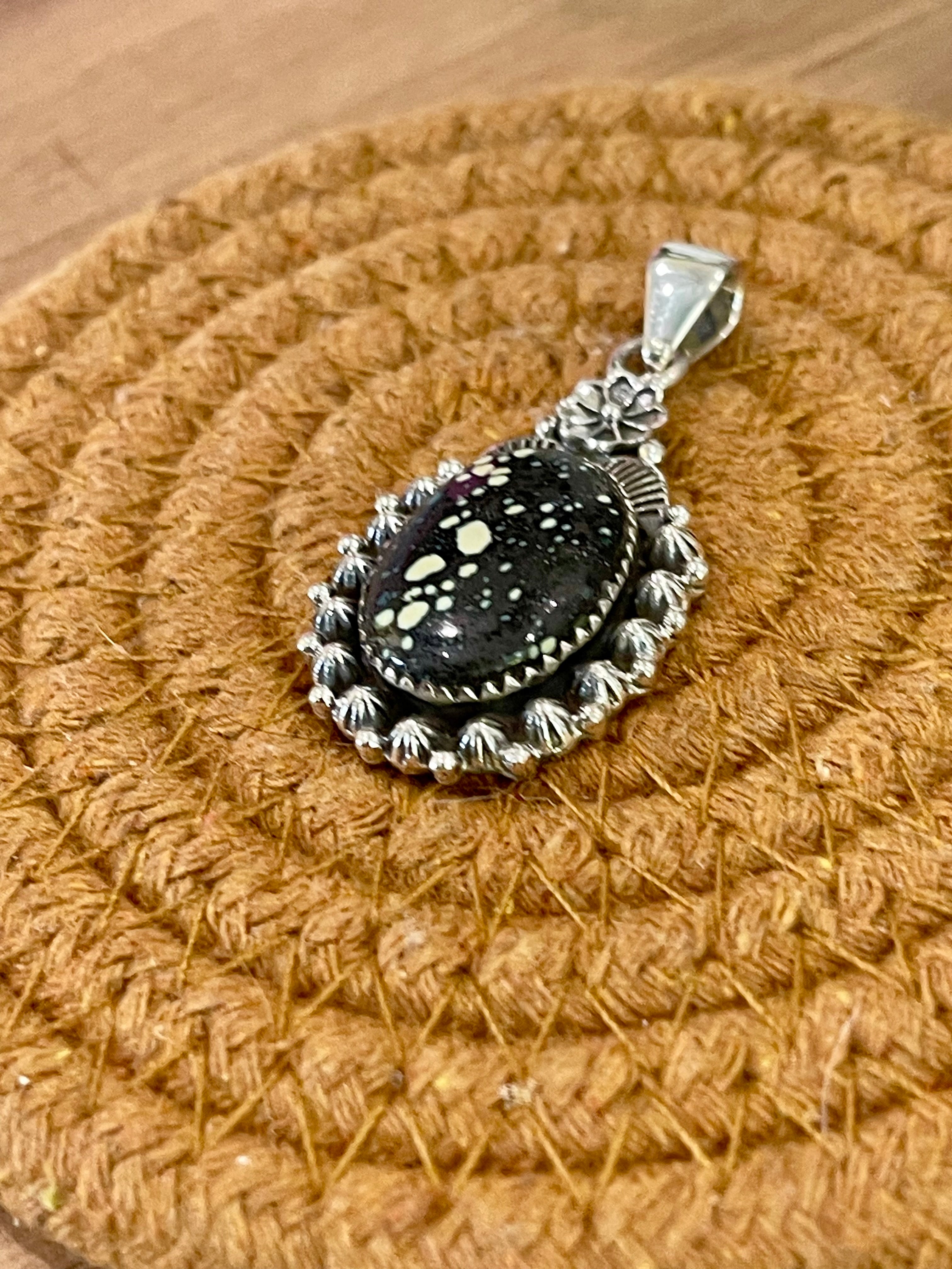 Beautiful Handmade Sterling Silver & New Lander Turquoise Pendant