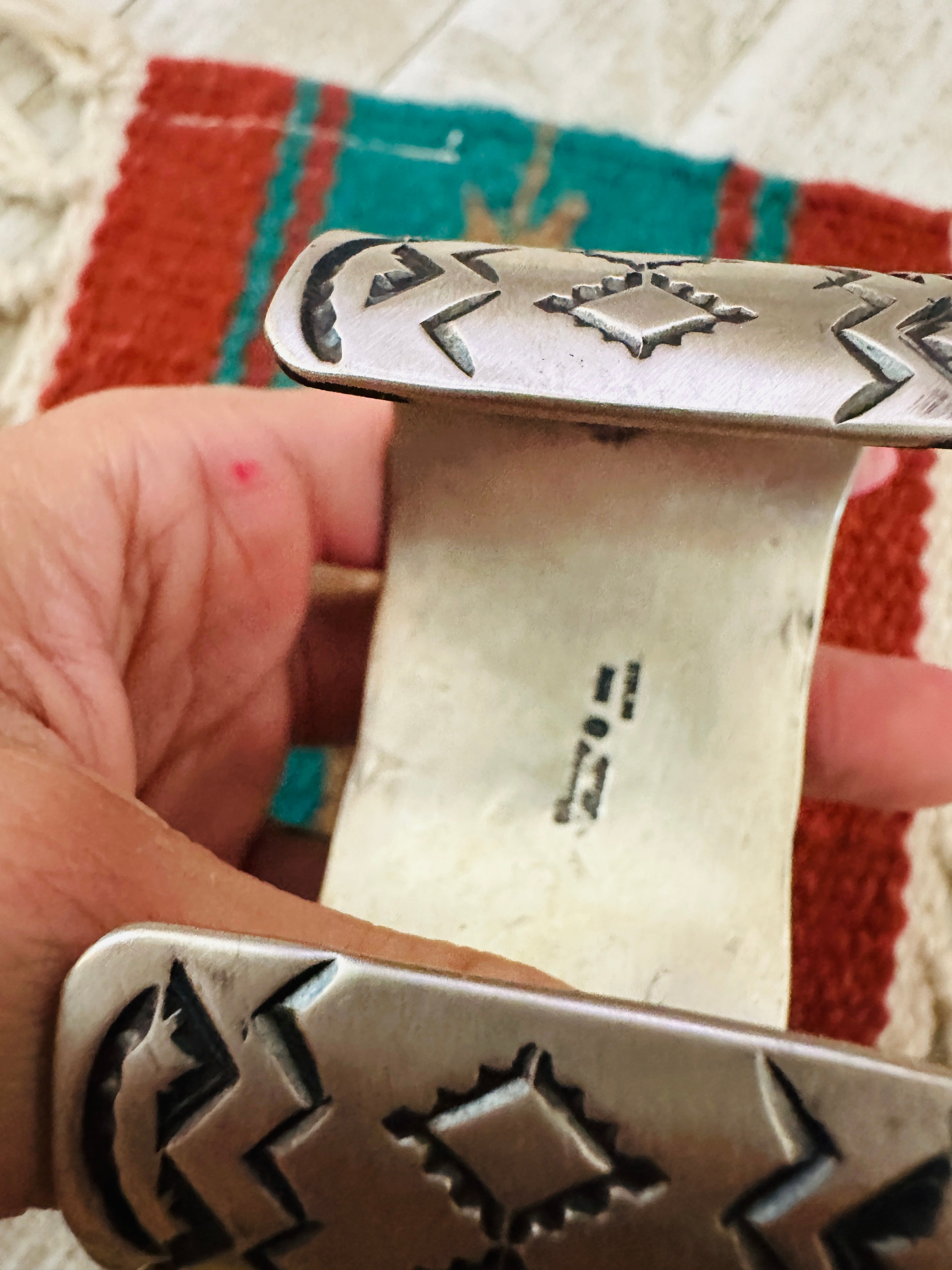 Handcrafted Sterling Silver & Turquoise Cuff Bracelet by Chimney Butte /