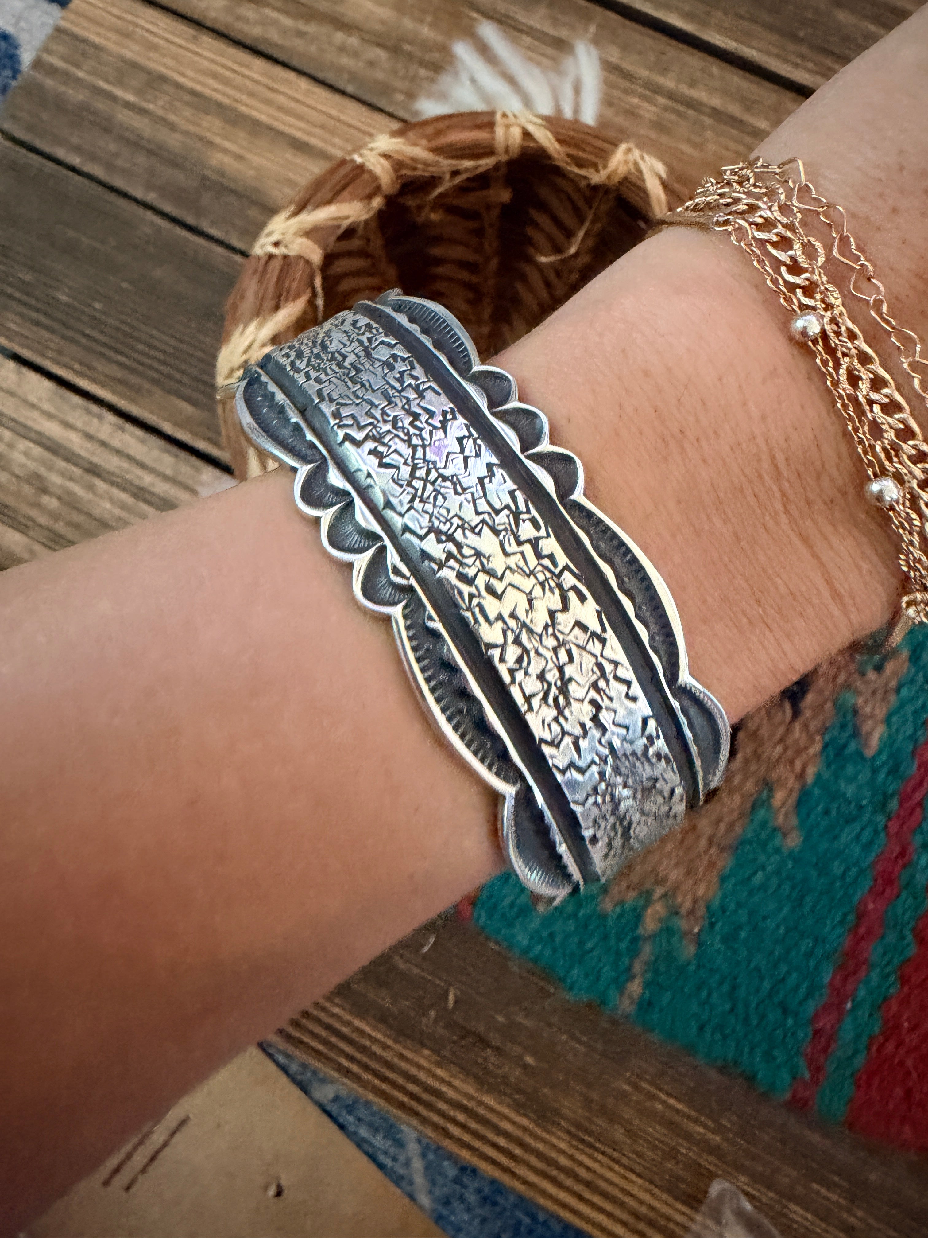 Handcrafted Sterling Silver Cuff Bracelet by Roland Dixson