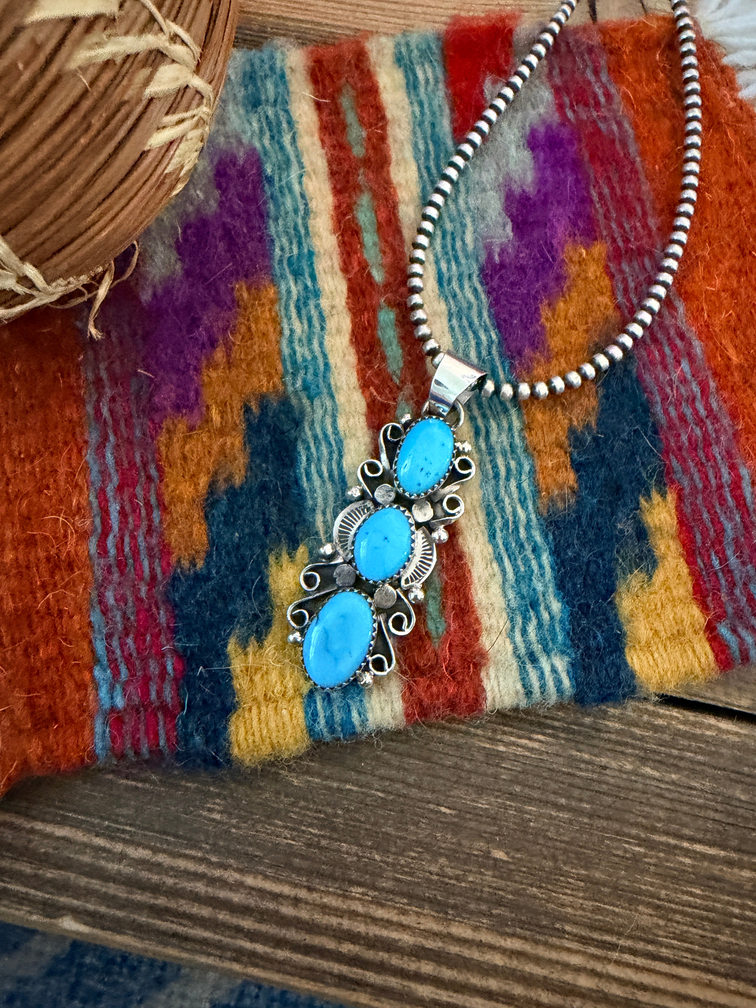 Handcrafted Turquoise and Sterling Silver Pendant