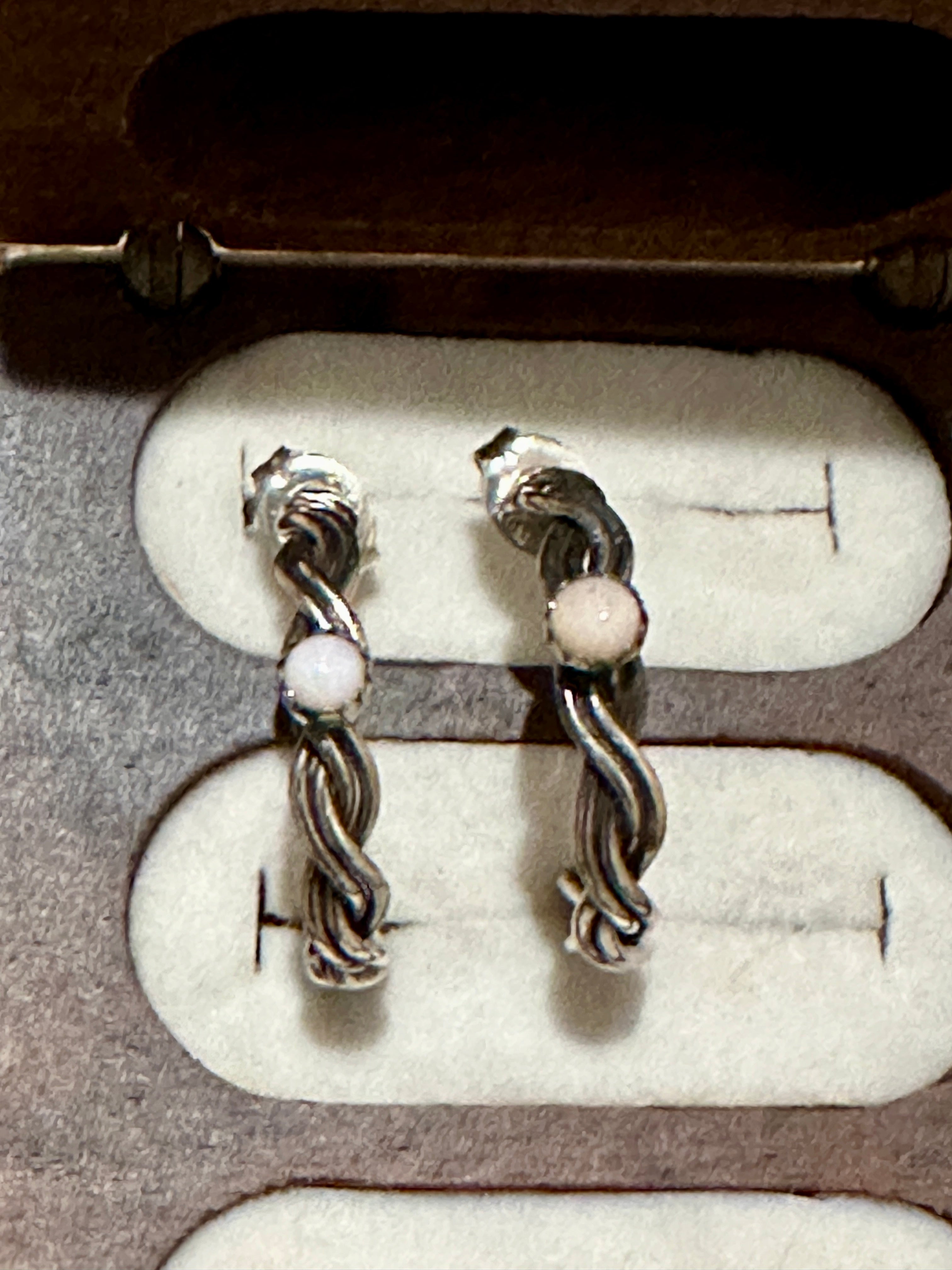 Handcrafted Queen Pink Conch & Sterling Hoop Earrings