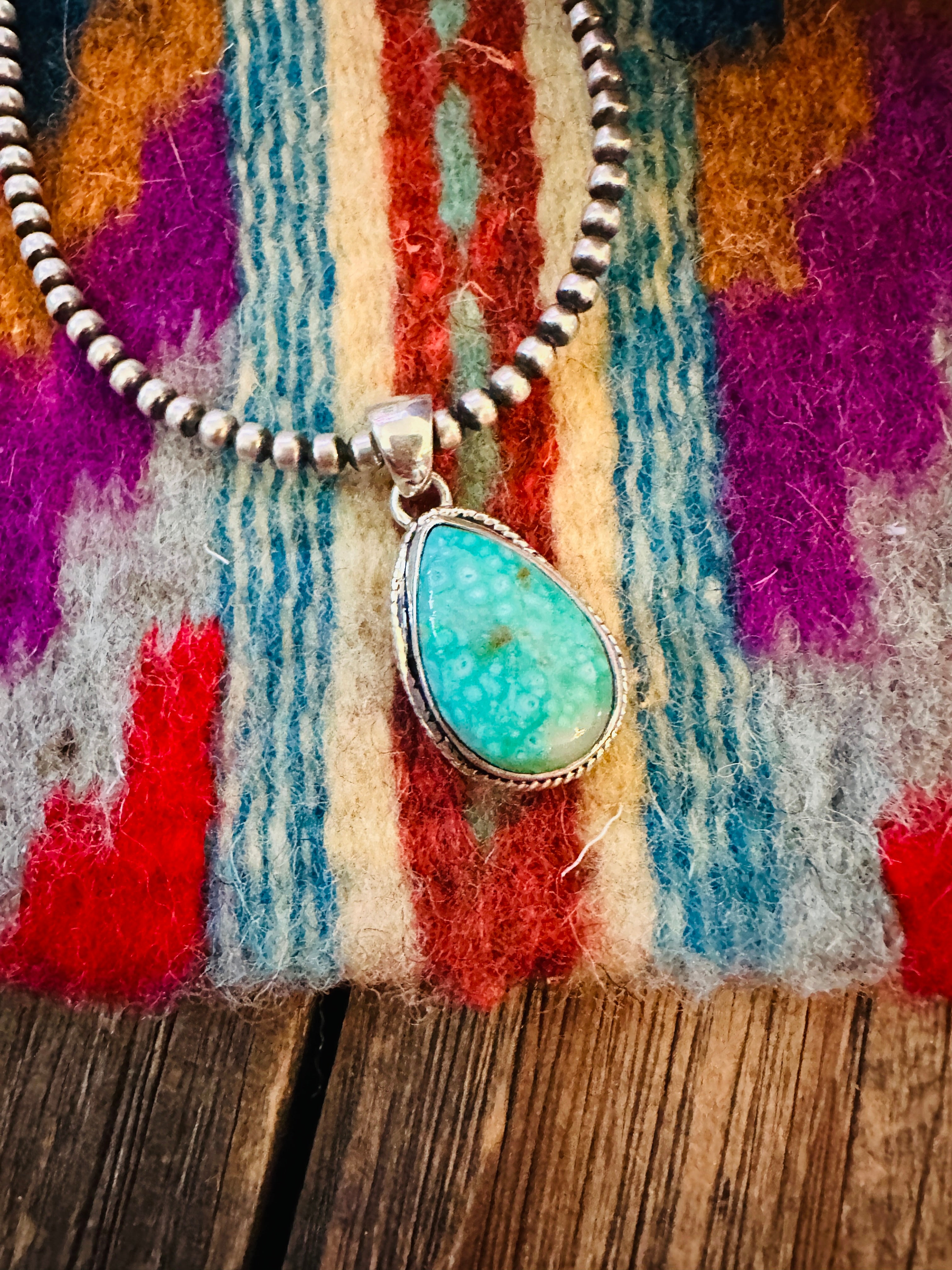 Handcrafted Sterling Silver & Turquoise Pendant