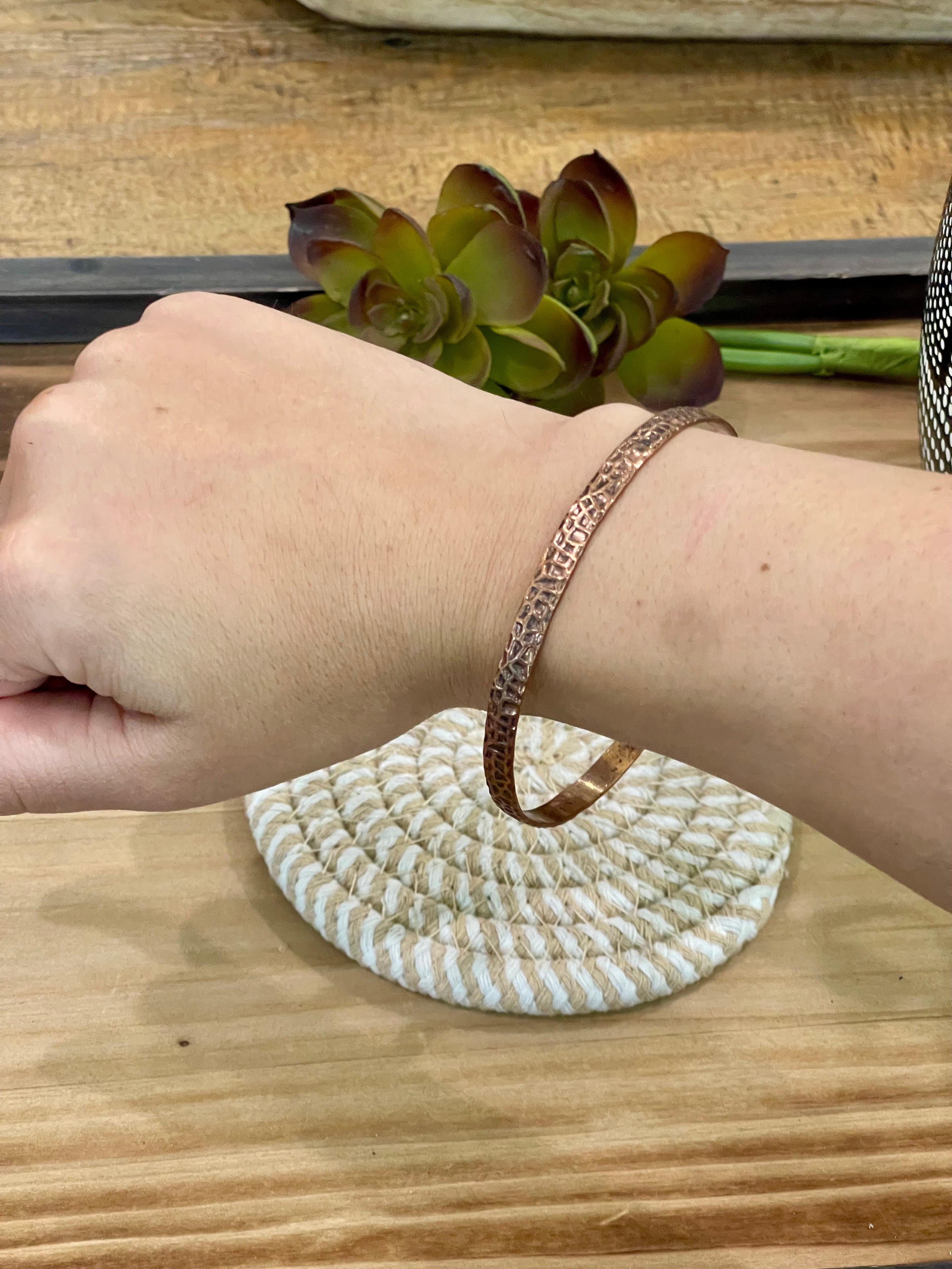 Vintage Handmade Copper Bangle Bracelet