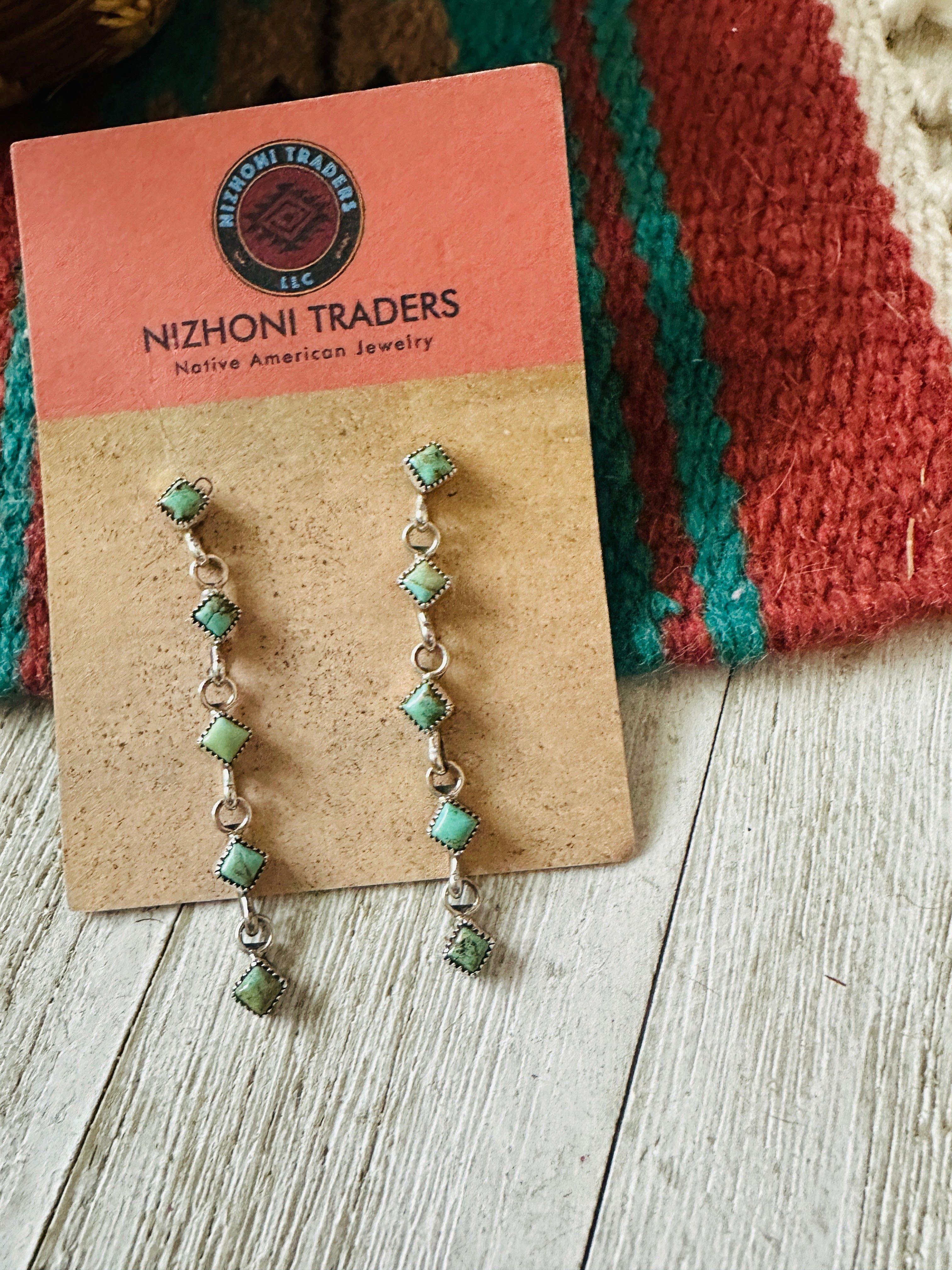 Handcrafted Sterling Silver & Turquoise Dangle Earrings