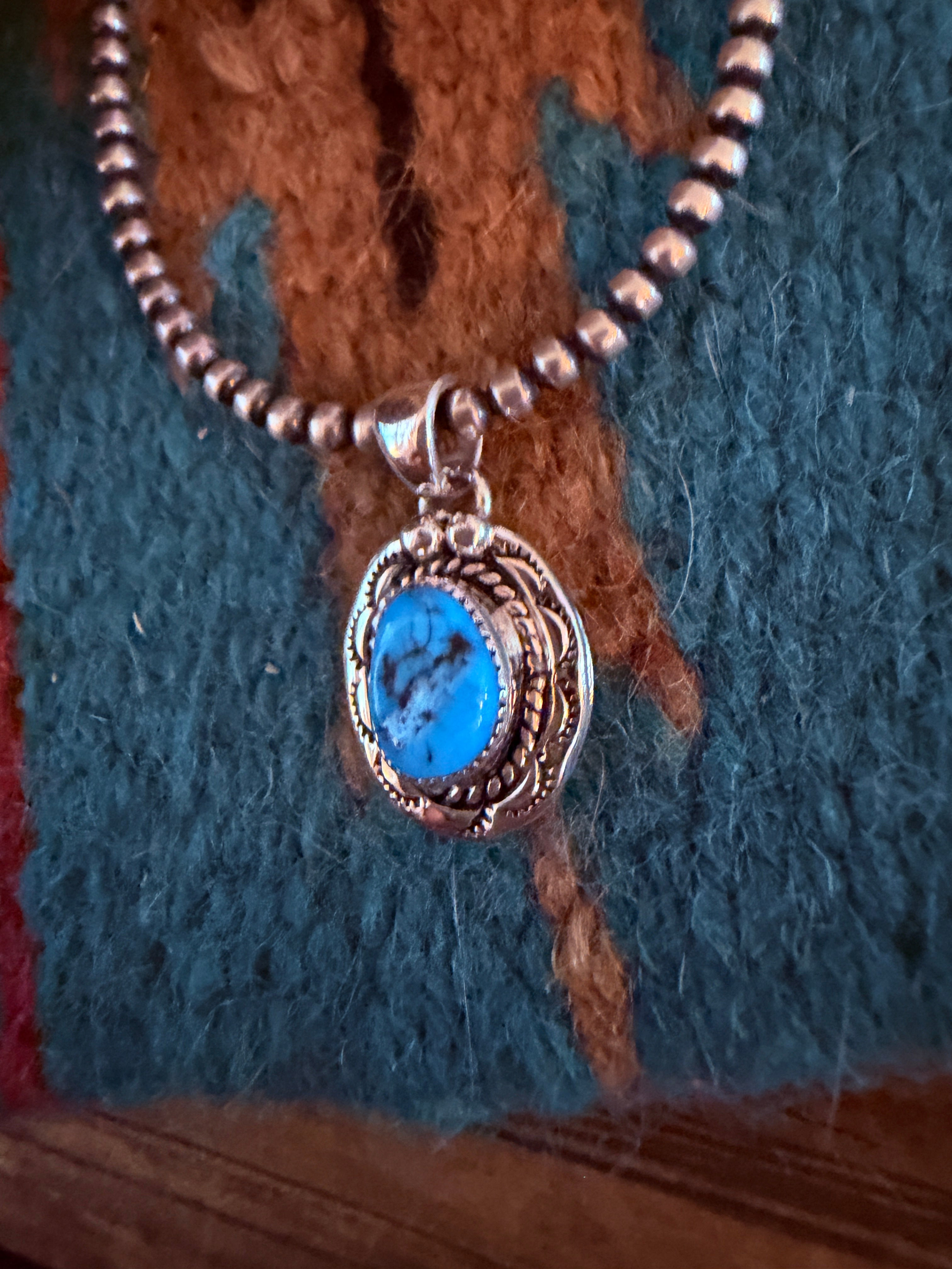 Handcrafted Sterling Silver & Turquoise Pendant