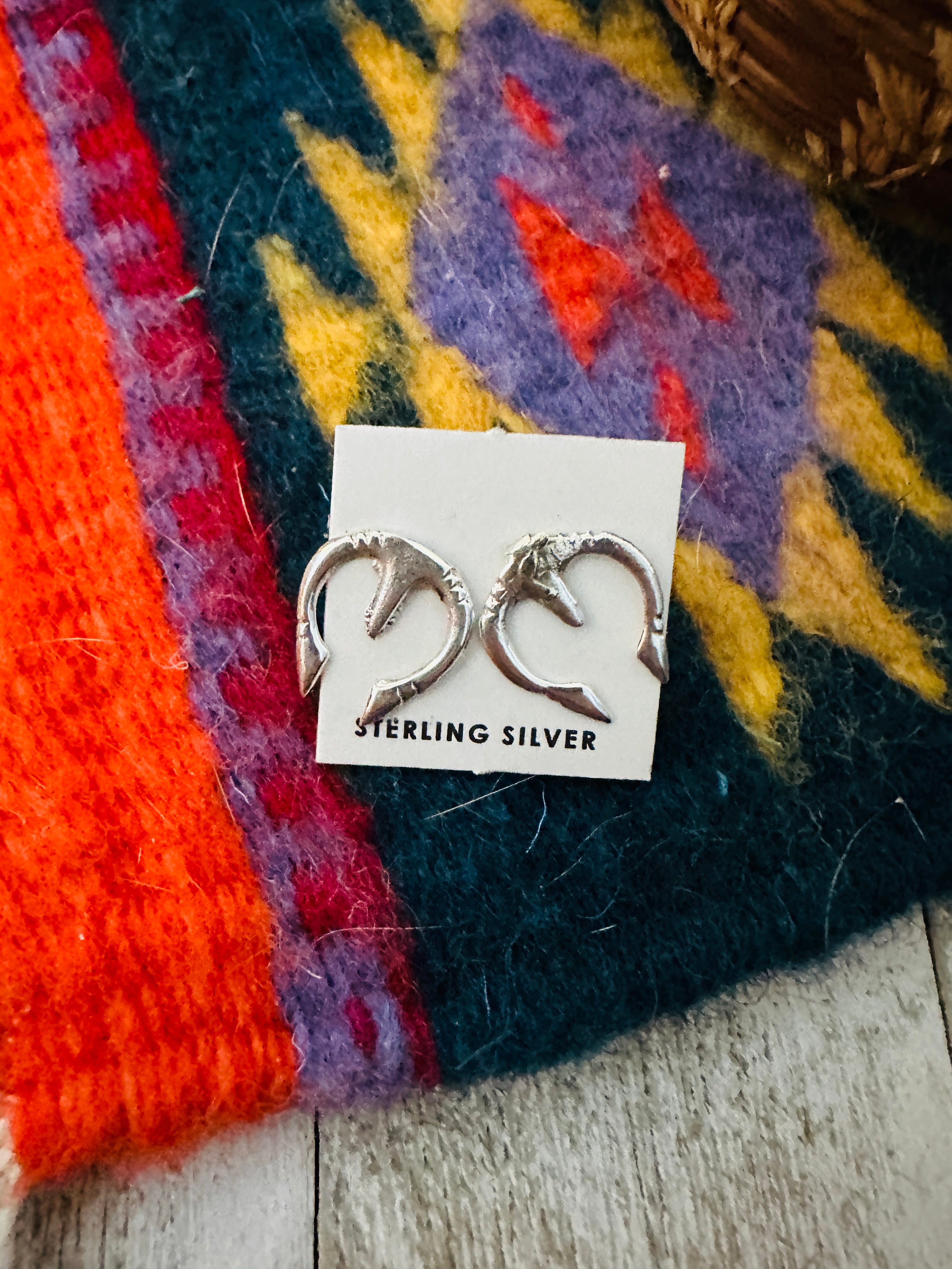 Handcrafted Sterling Silver Pearl Naja Stud Earrings