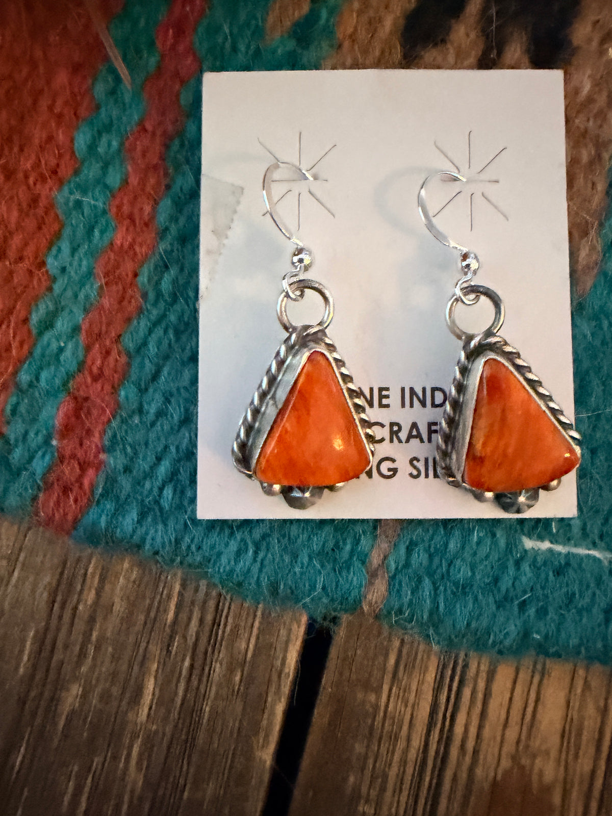 Handcrafted Spiny Oyster & Sterling Silver Dangle Earrings