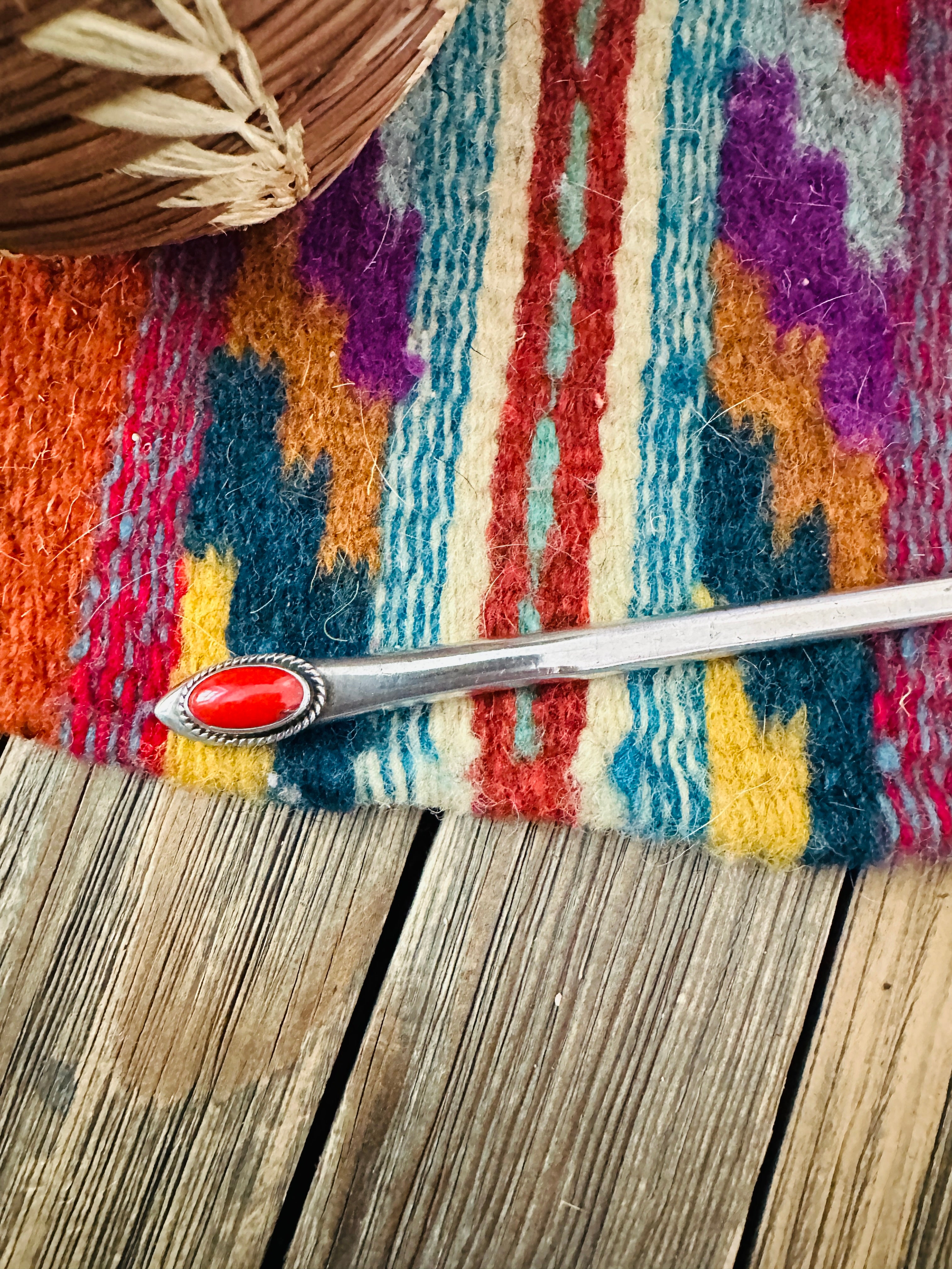 Handcrafted Old Pawn Coral & Sterling Silver Letter Opener