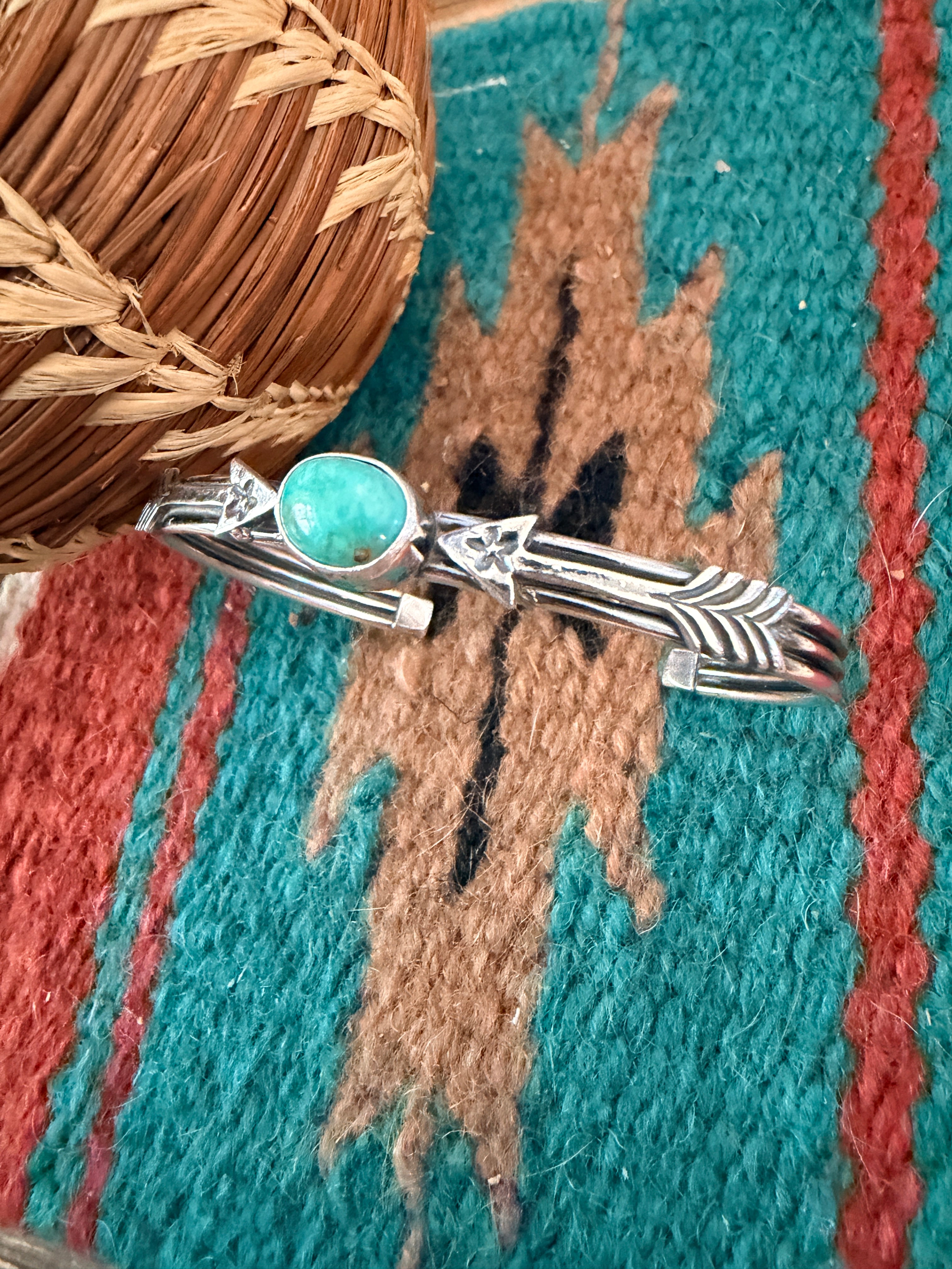 Handcrafted Sterling Silver & Turquoise Arrow Cuff Bracelet