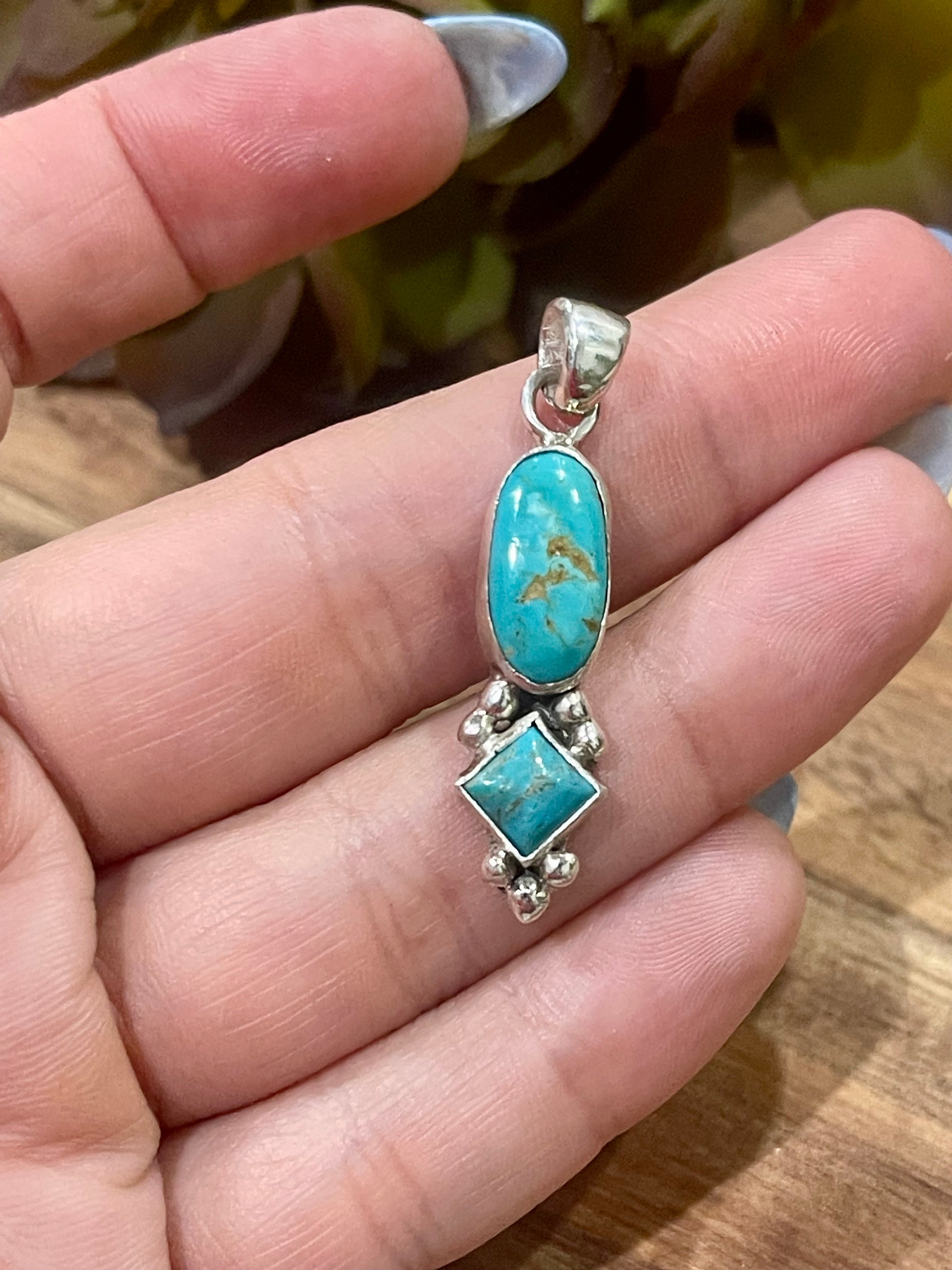 Handcrafted Sterling Silver & Turquoise Pendant