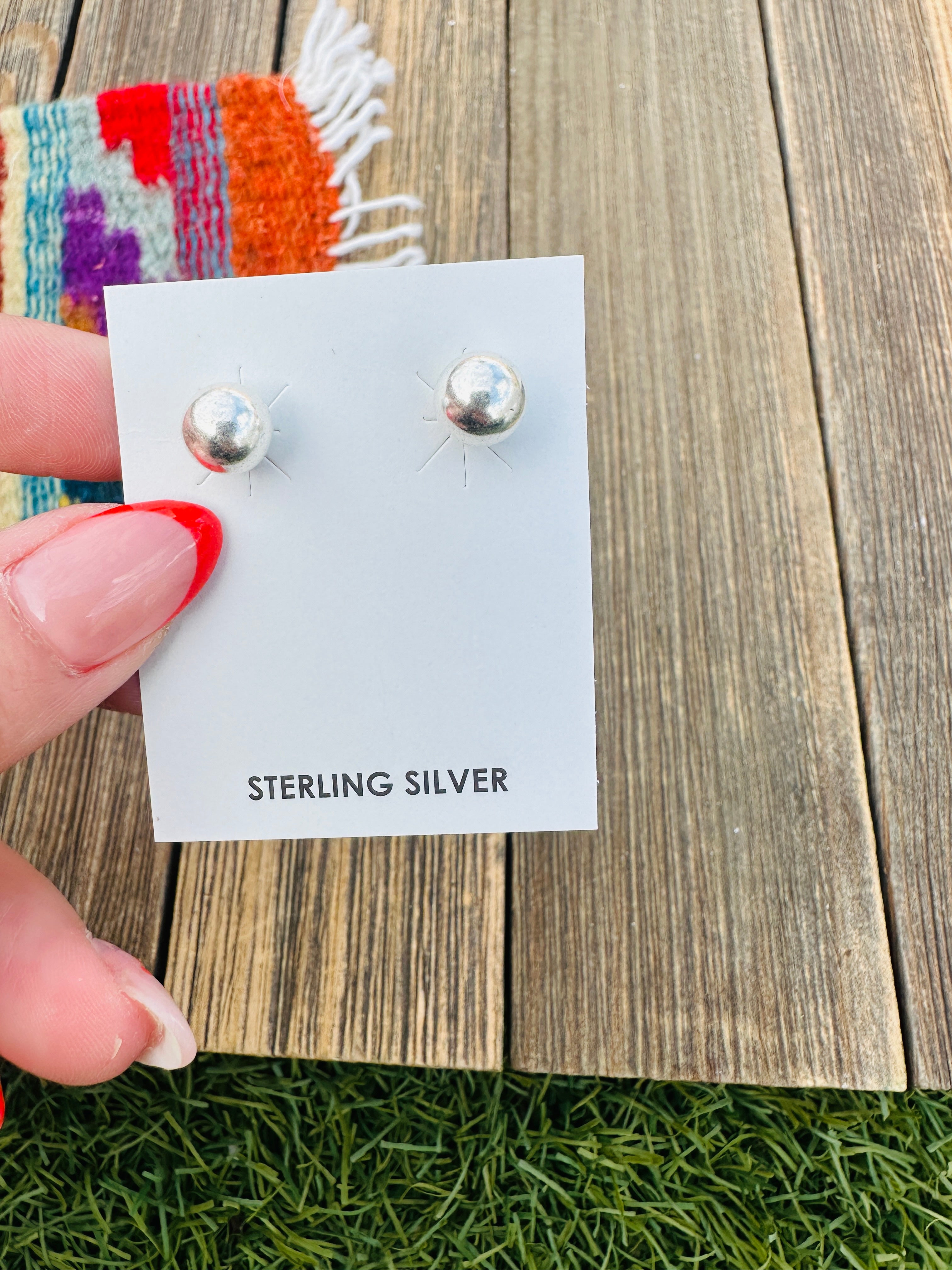 Handcrafted 6mm Sterling Silver Pearl Stud Earrings