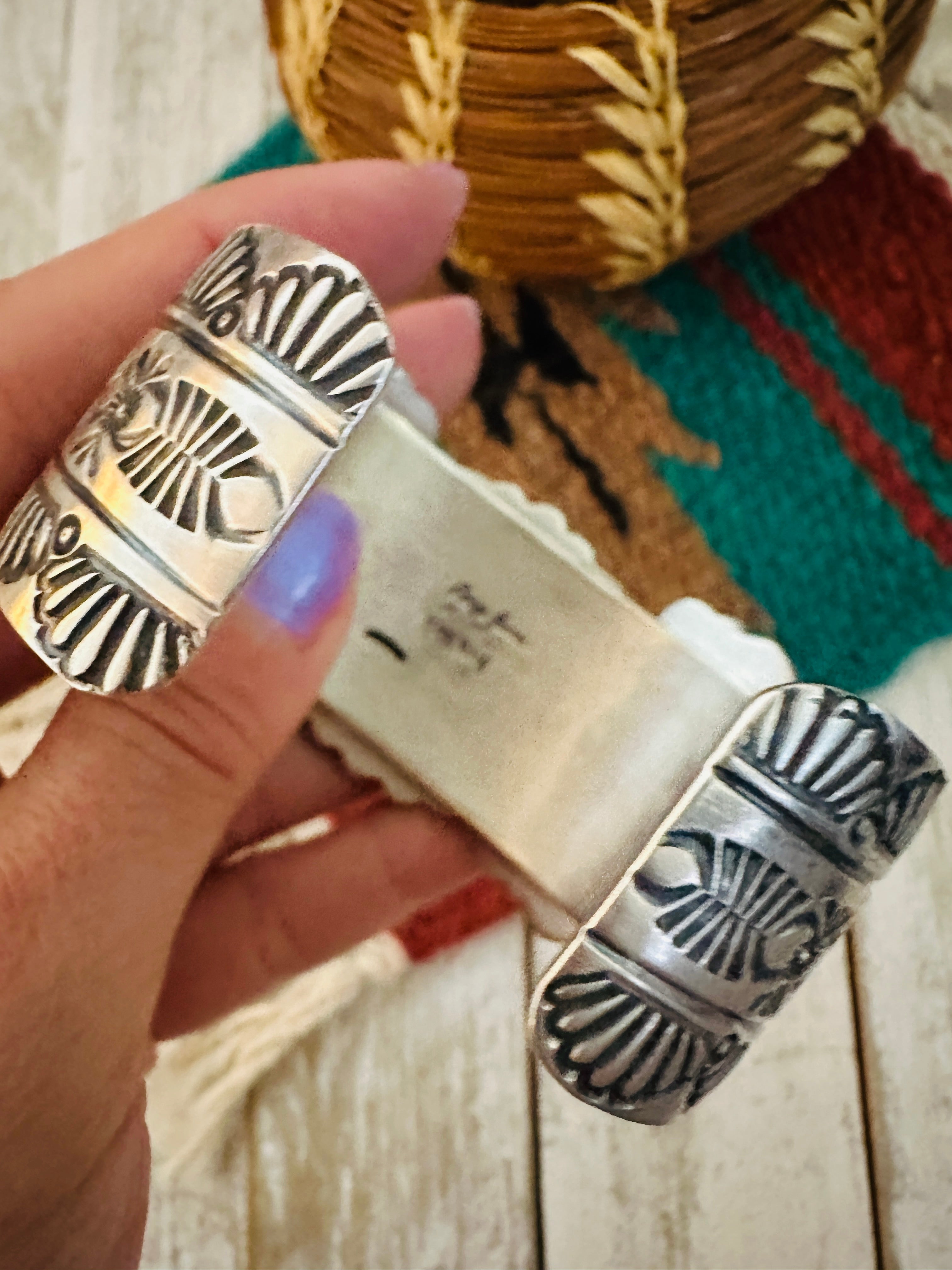 Handcrafted Sterling Silver, Turquoise & Queen Pink Conch Cuff Bracelet