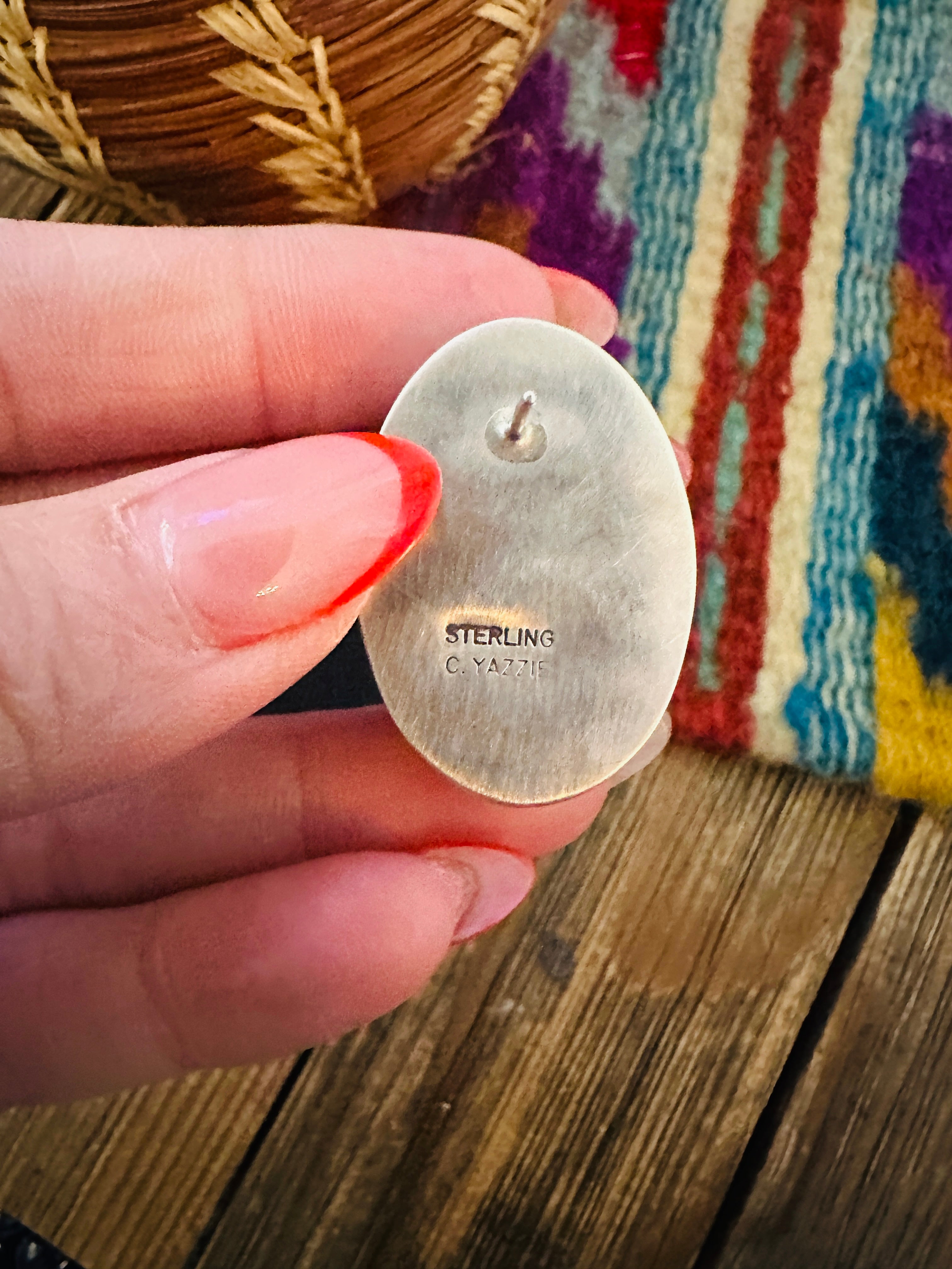Handcrafted White Buffalo & Sterling Silver Post Earrings