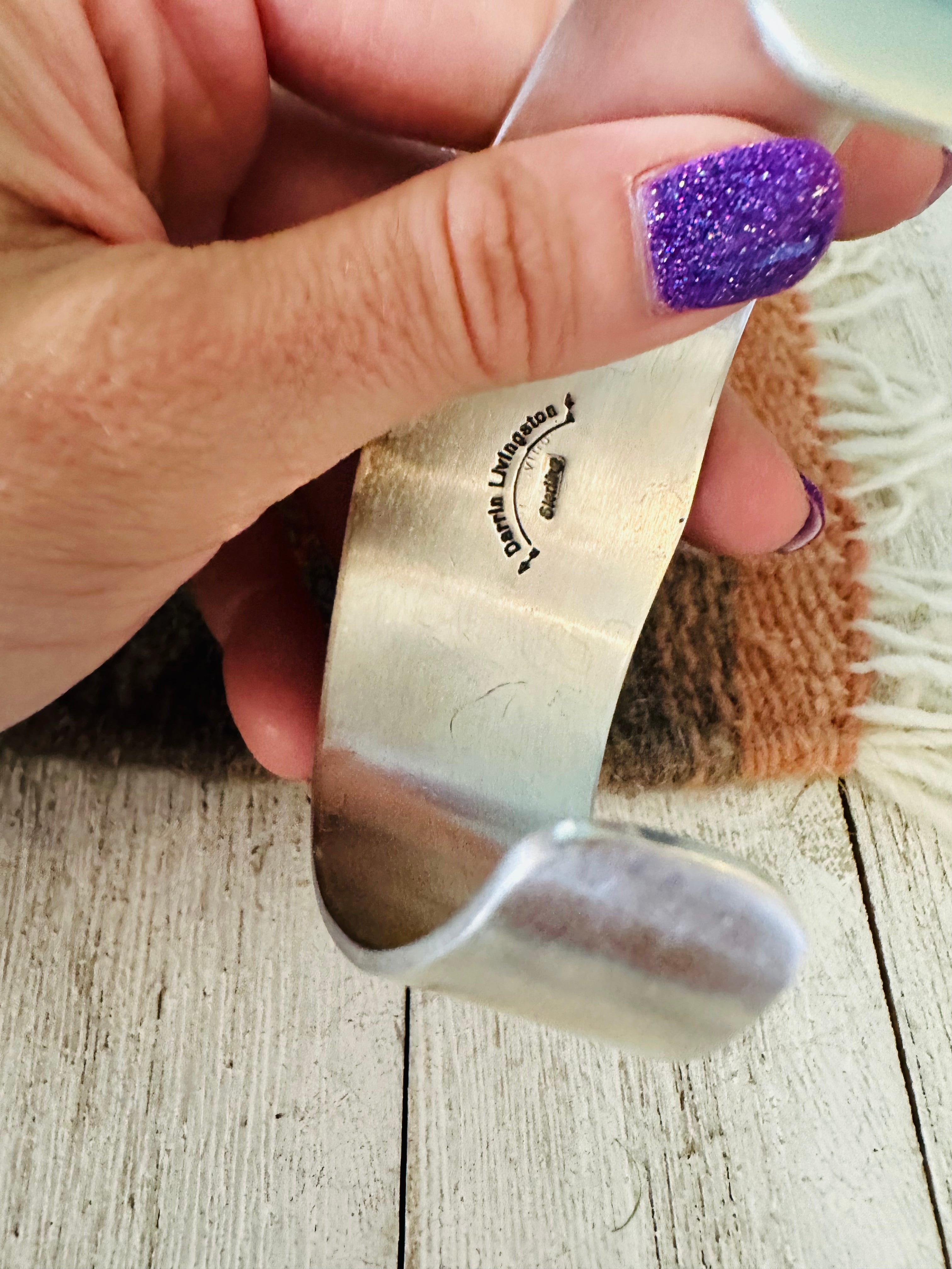 Handcrafted Golden Hills Turquoise & Sterling Silver Cuff Bracelet /