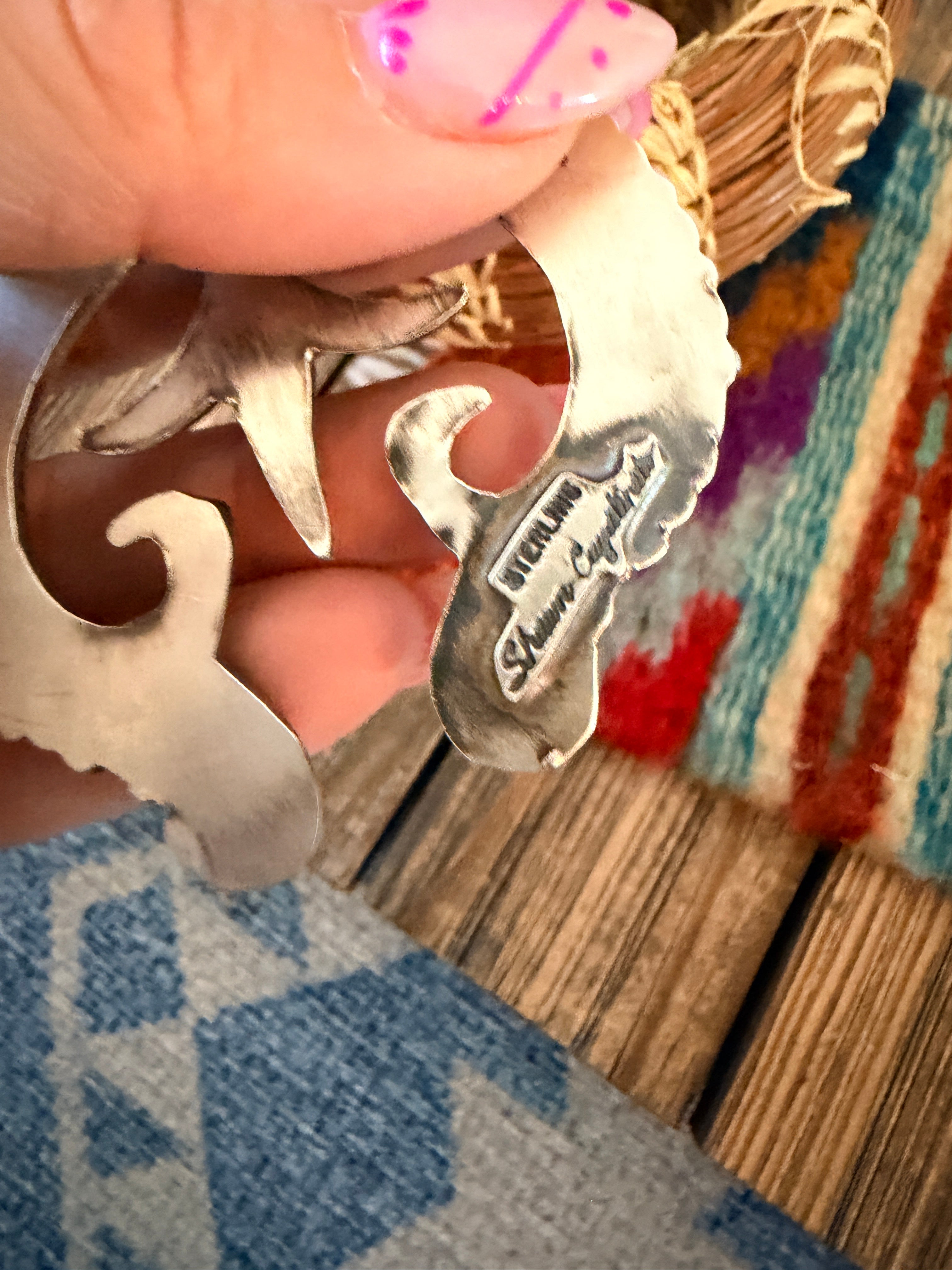 Handcrafted Sterling Silver & Turquoise Naja Pendant by Shawn Cayatineto
