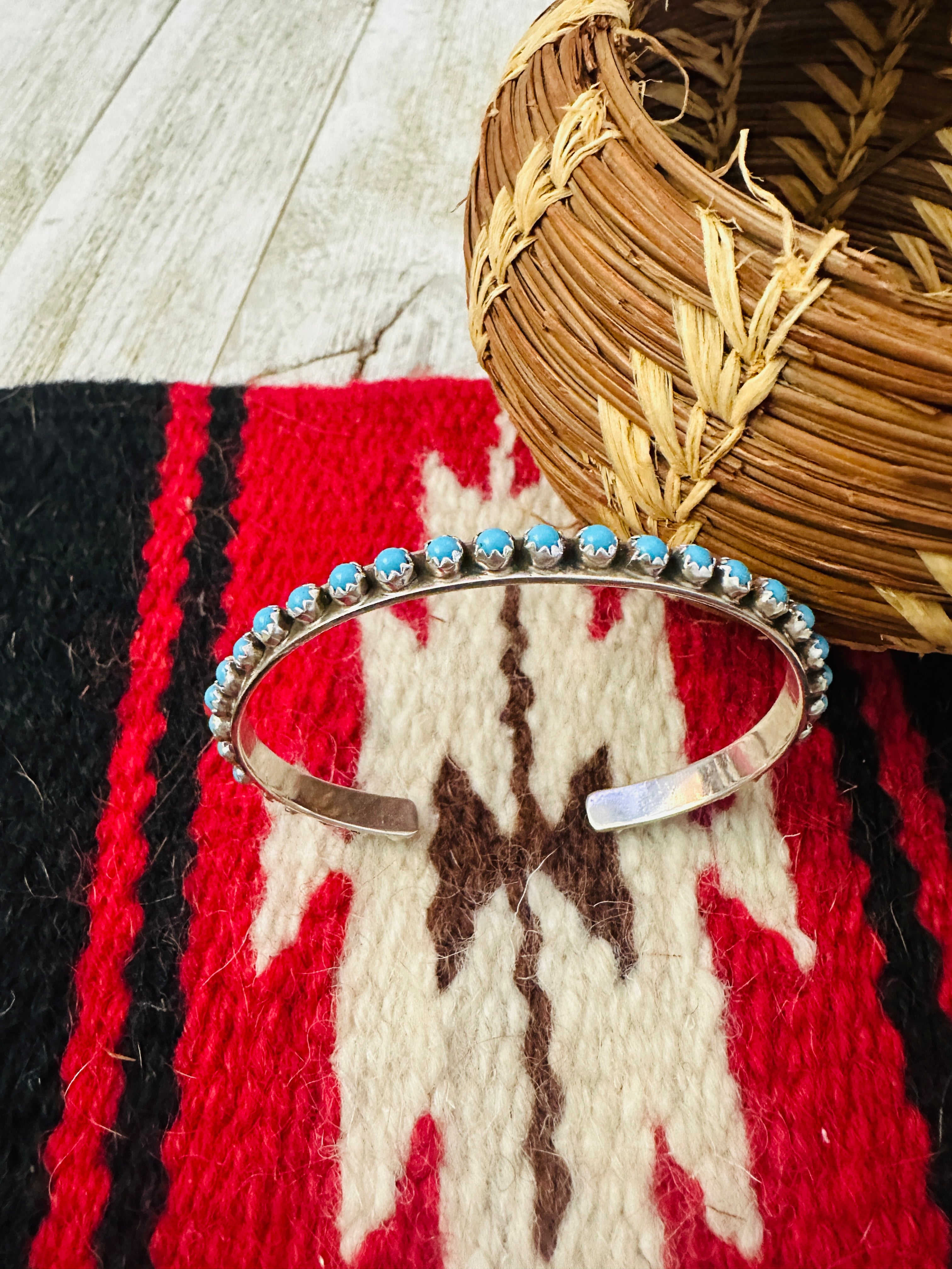 Handcrafted Turquoise & Sterling Silver Cuff Bracelet