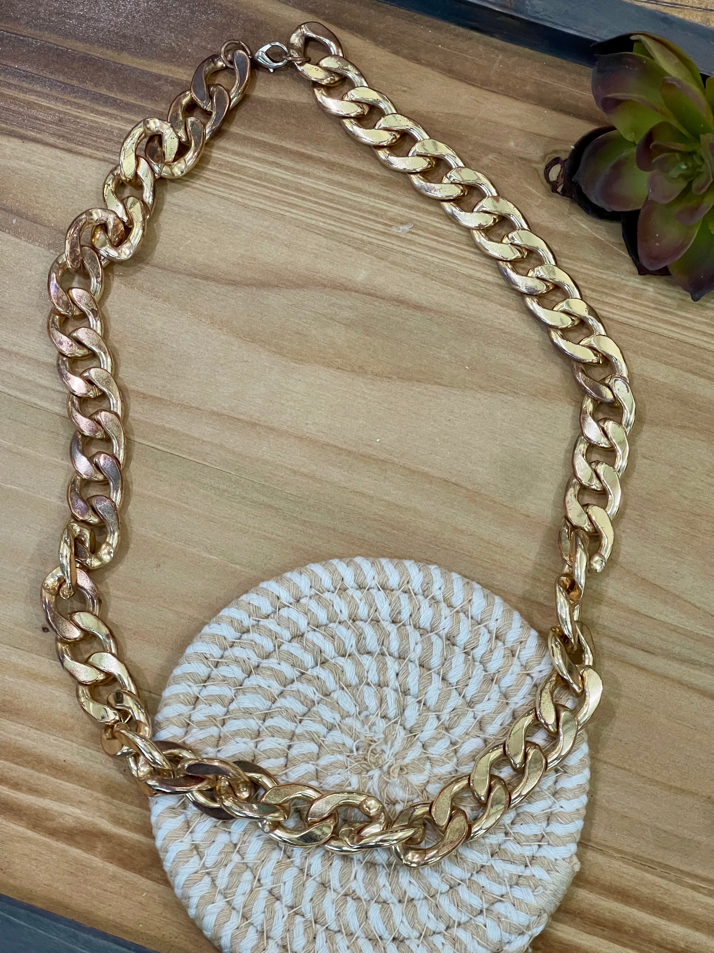The Bijoux Vault Vintage Gold Plated Chain Necklace
