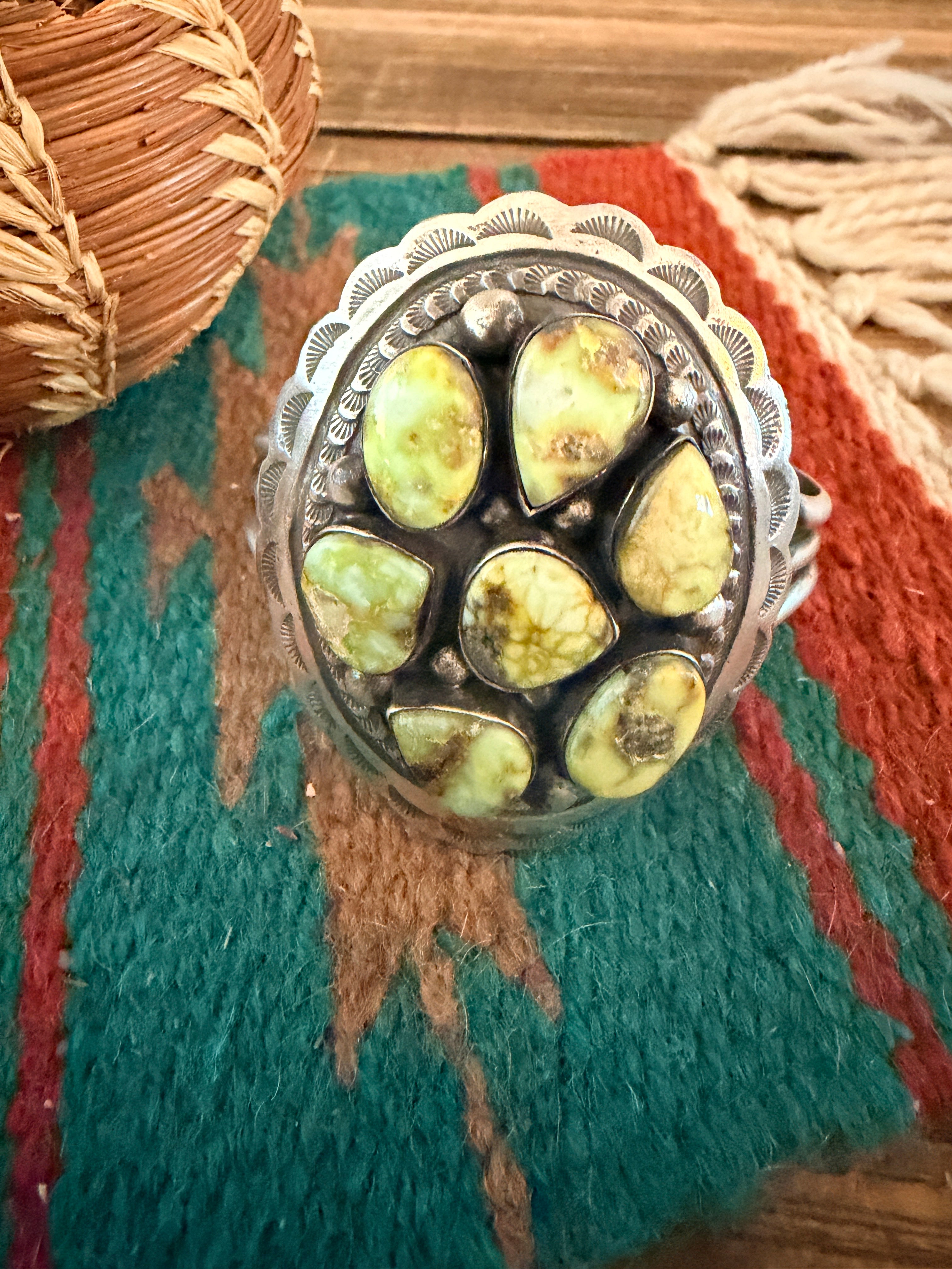 Handcrafted Palomino Turquoise & Sterling Silver Cuff Bracelet by Chimney Butte