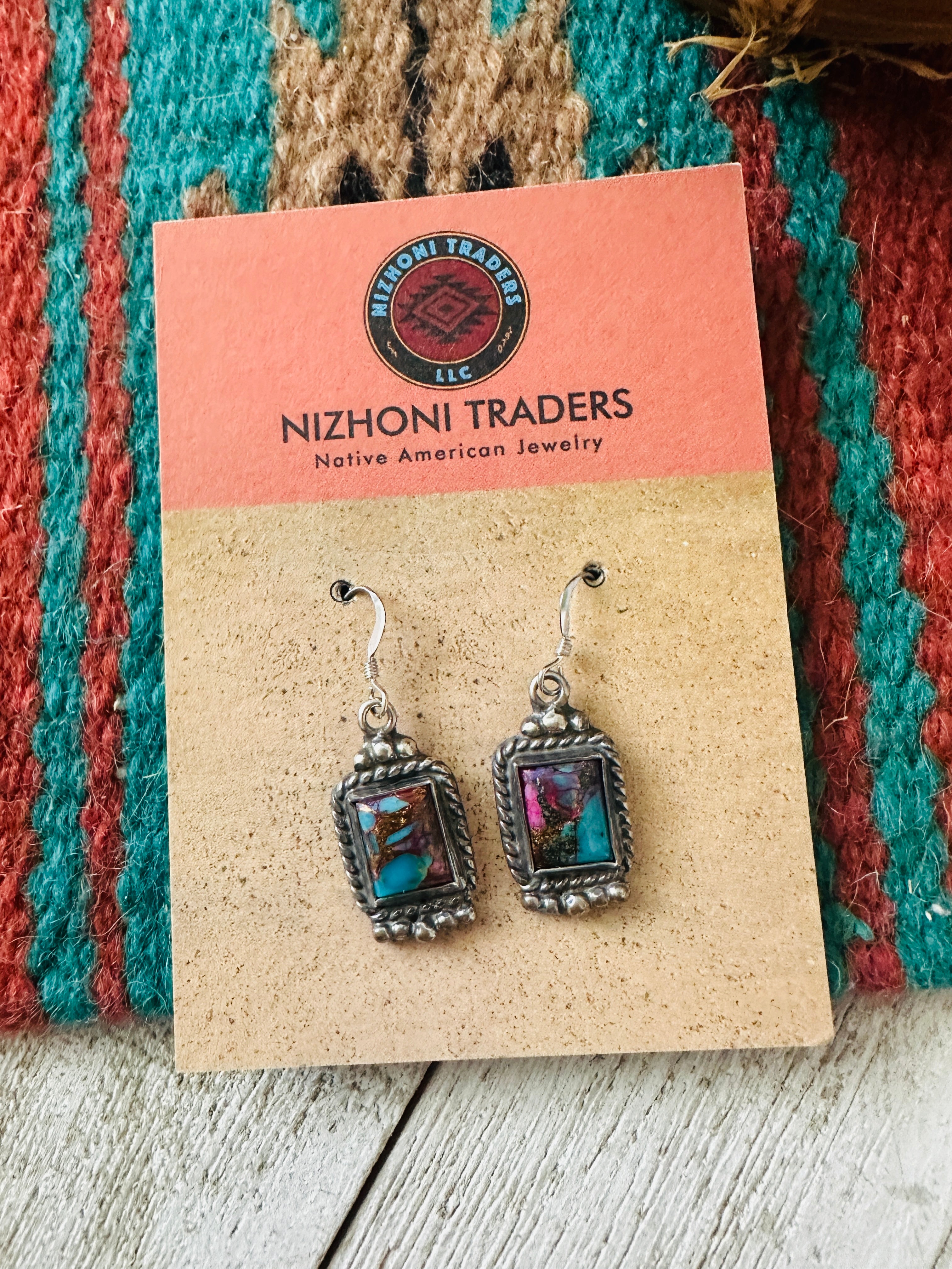 Handcrafted Sterling Silver & Pink Dream Mojave Dangle Earrings