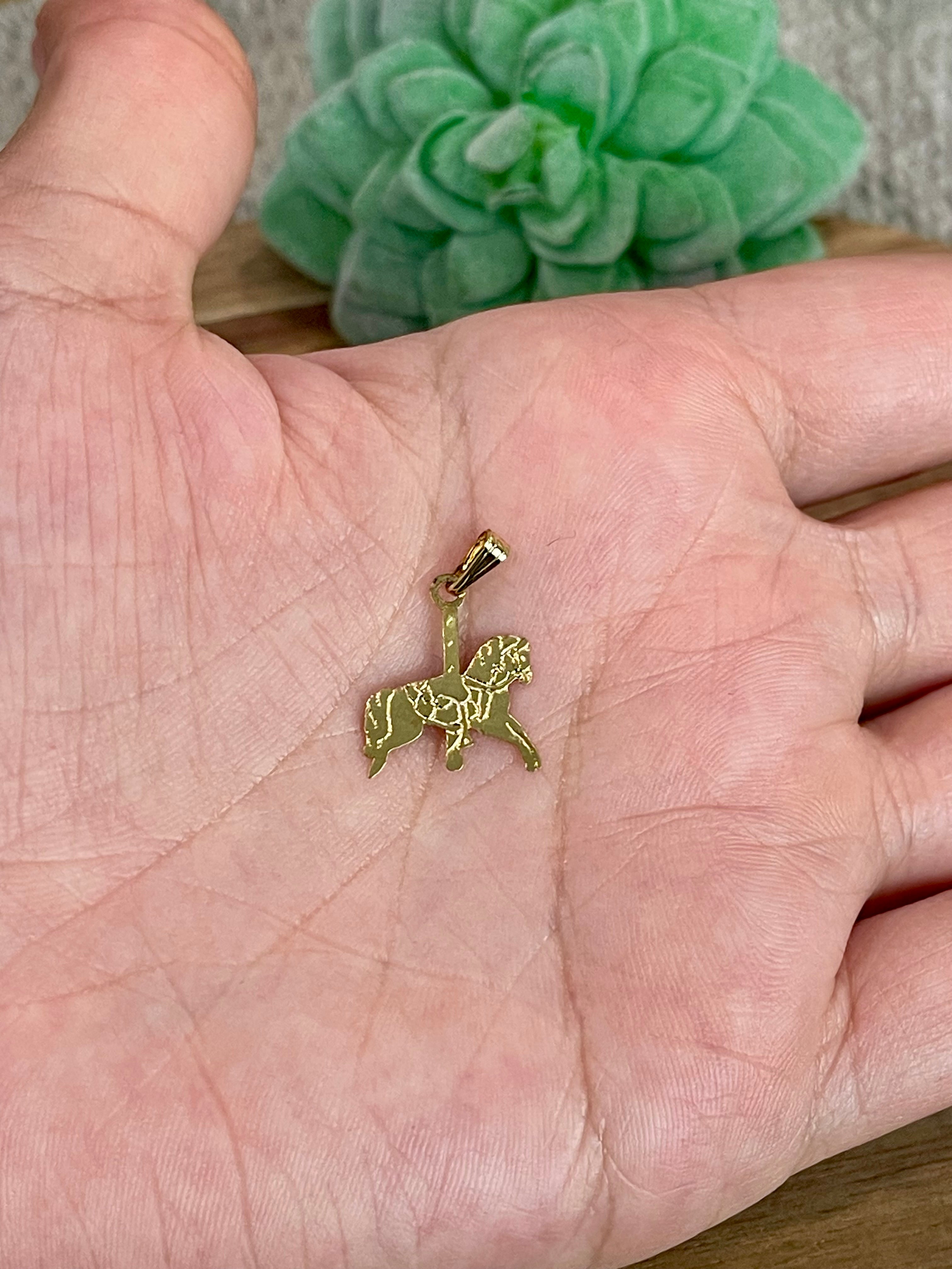 Vintage Gold Plated Horse Pendant