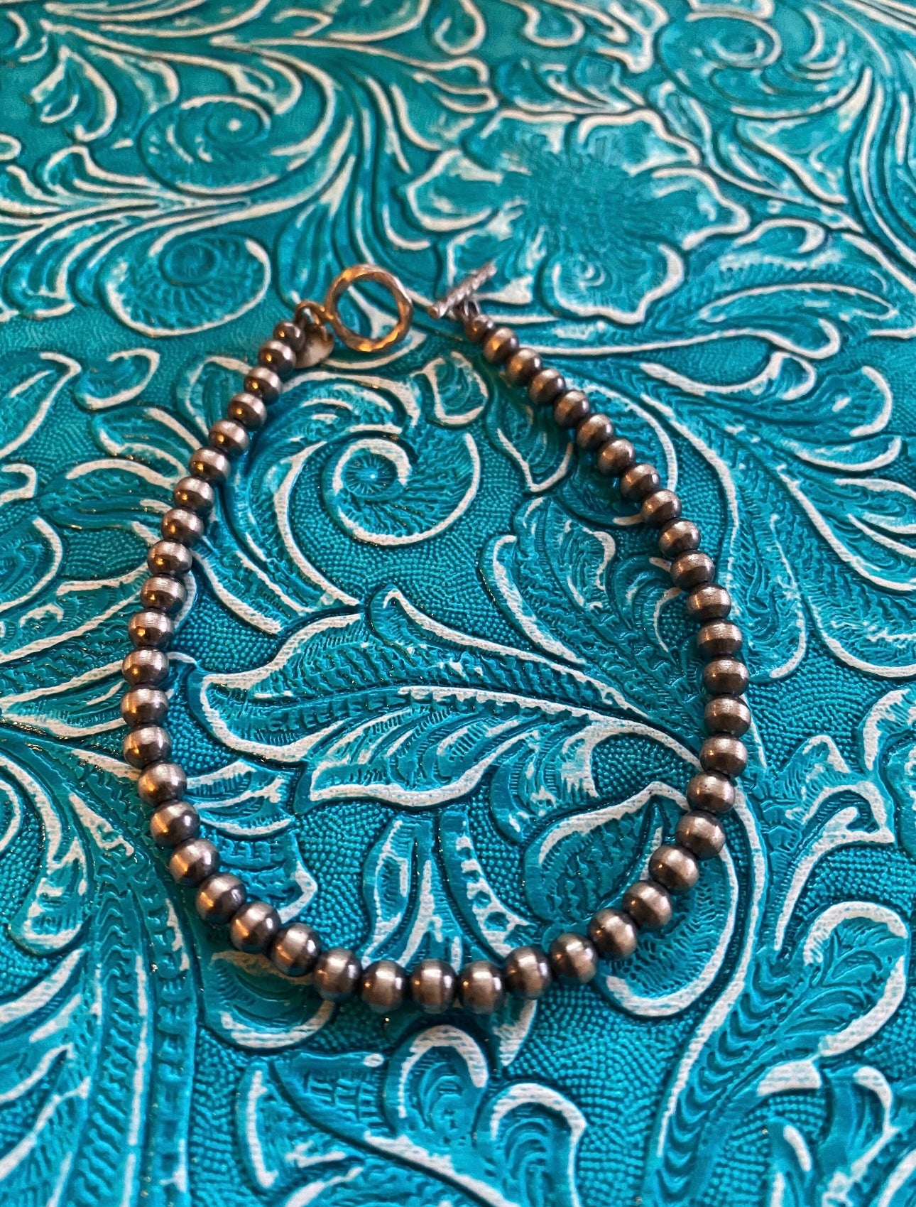 Handcrafted Sterling Silver Pearls 4mm Beaded Bracelet 7.5 inch