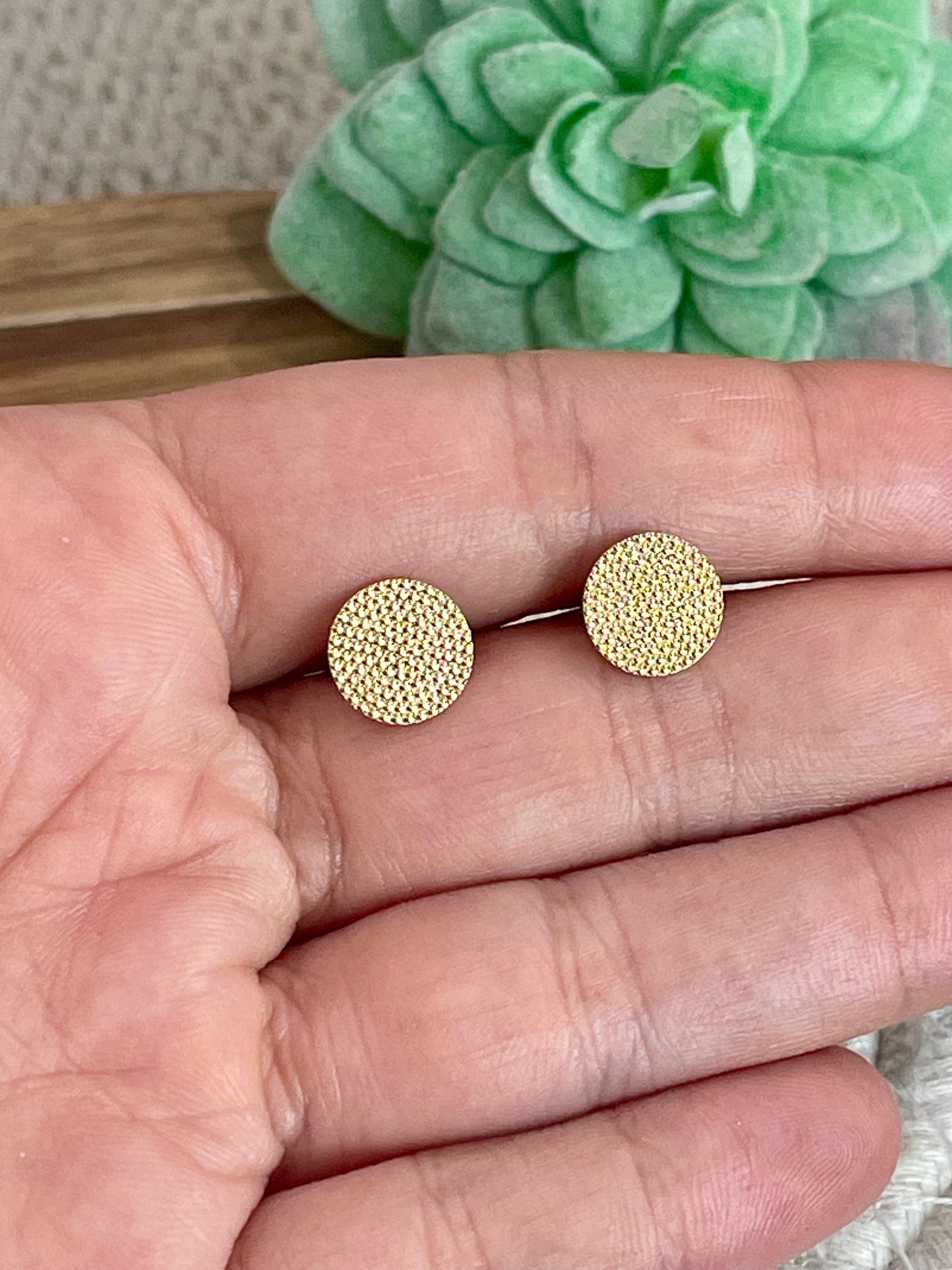 Vintage Gold Plated Stud Circle Earrings