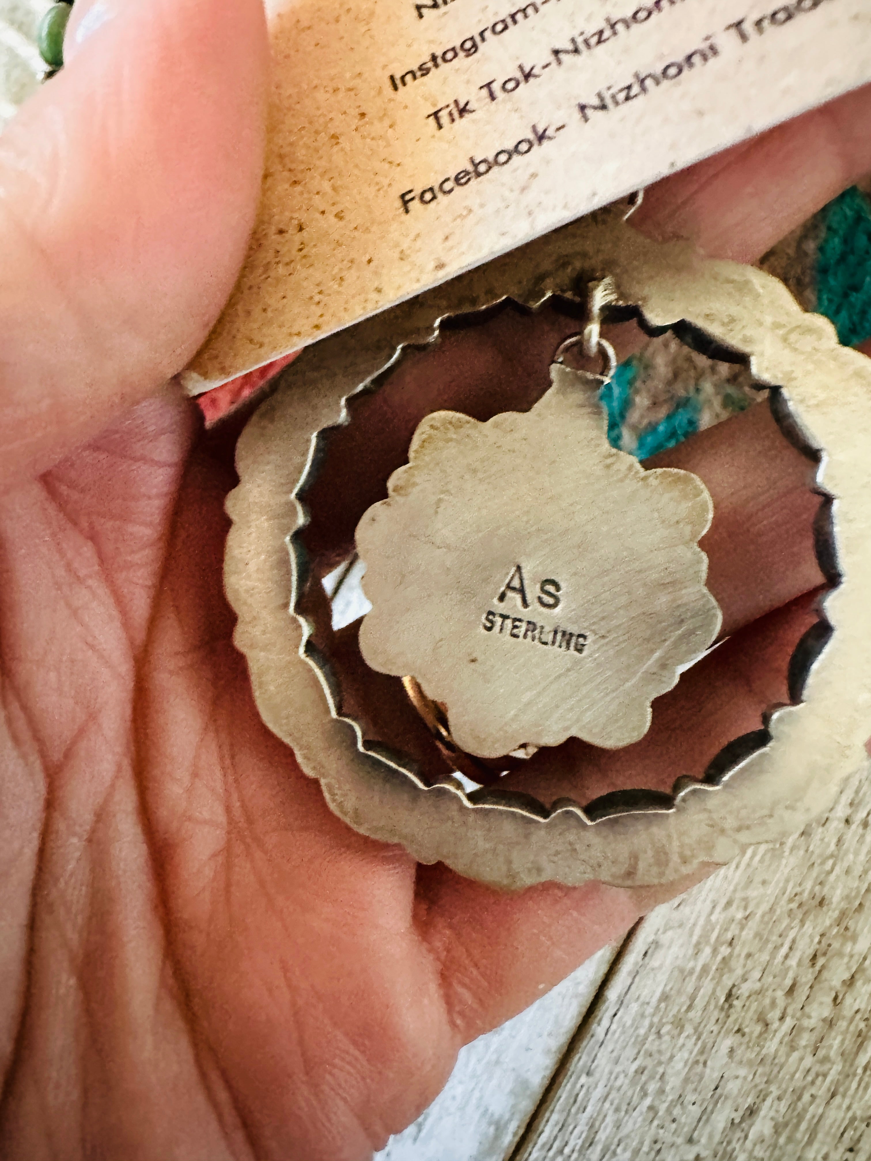 Handcrafted Sterling Silver & Turquoise Cluster Dangle Earrings by Anthony Skeets