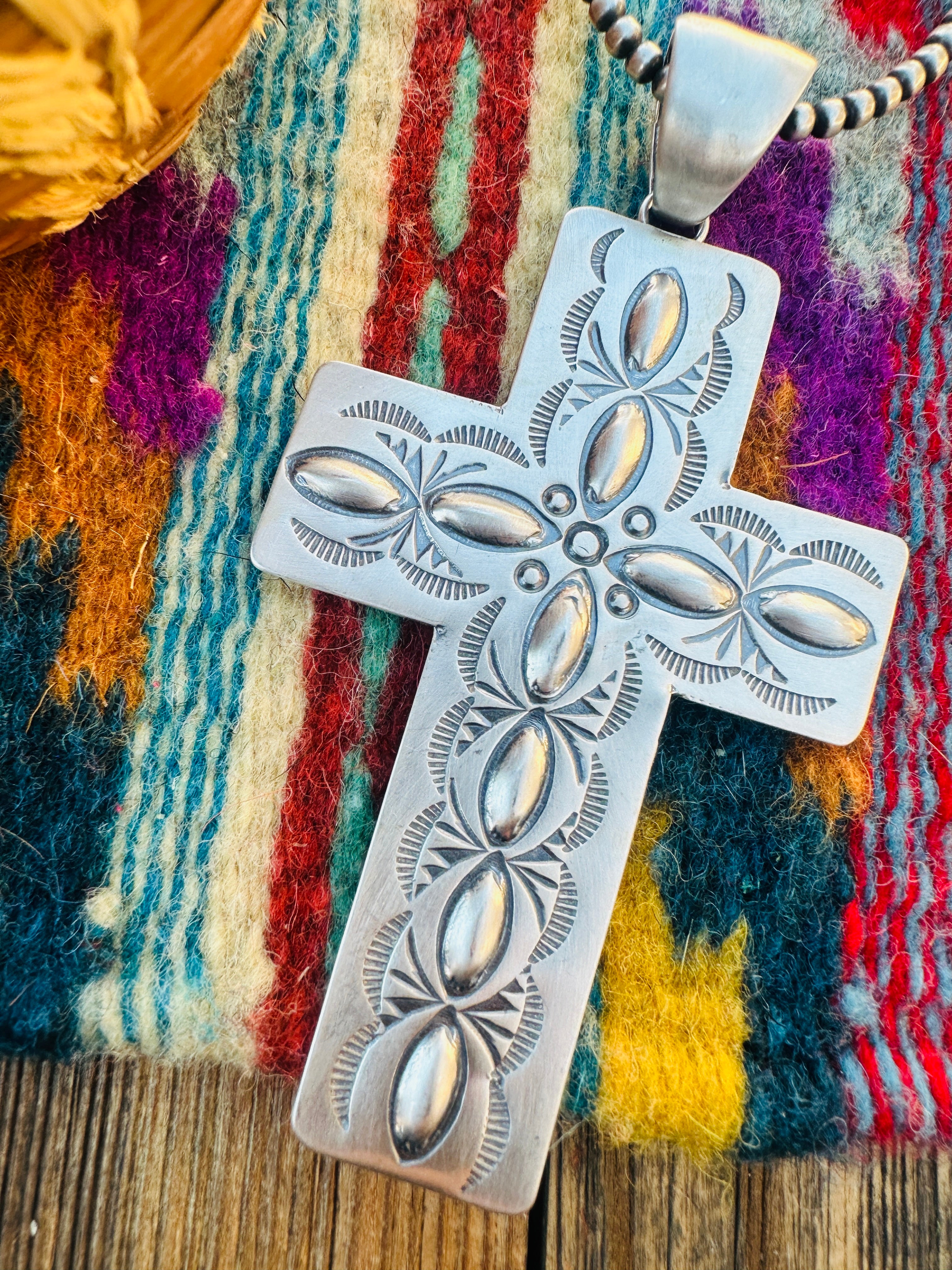 Handcrafted Sterling Silver Cross Pendant by Benson Shorty