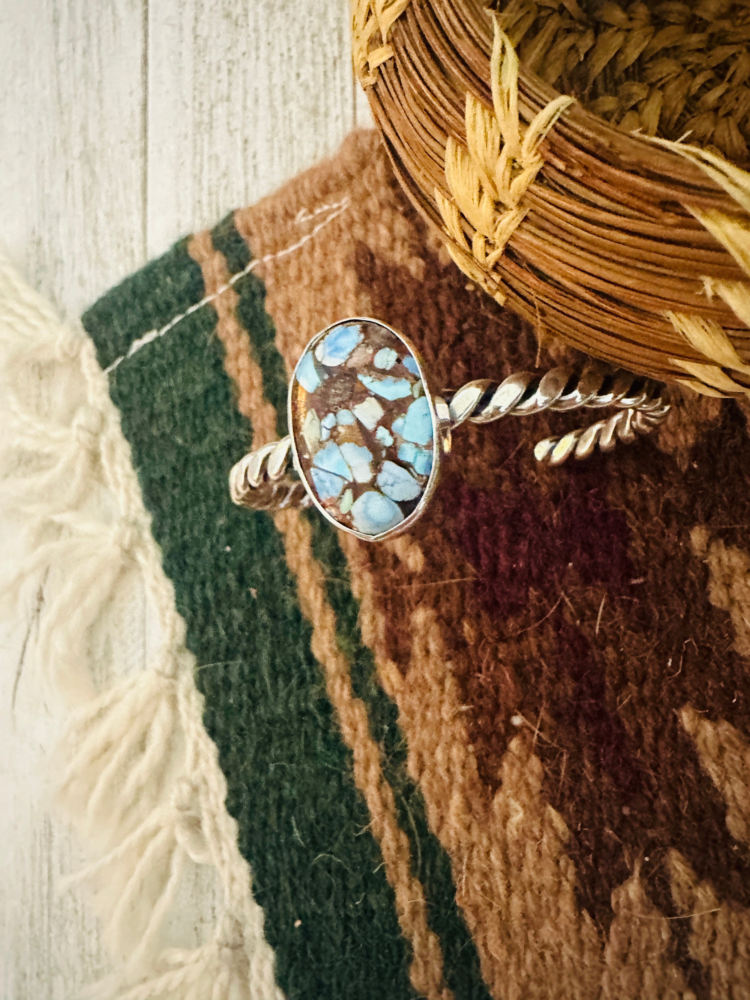 Handcrafted Sterling Silver & Golden Hills Turquoise Cuff Bracelet