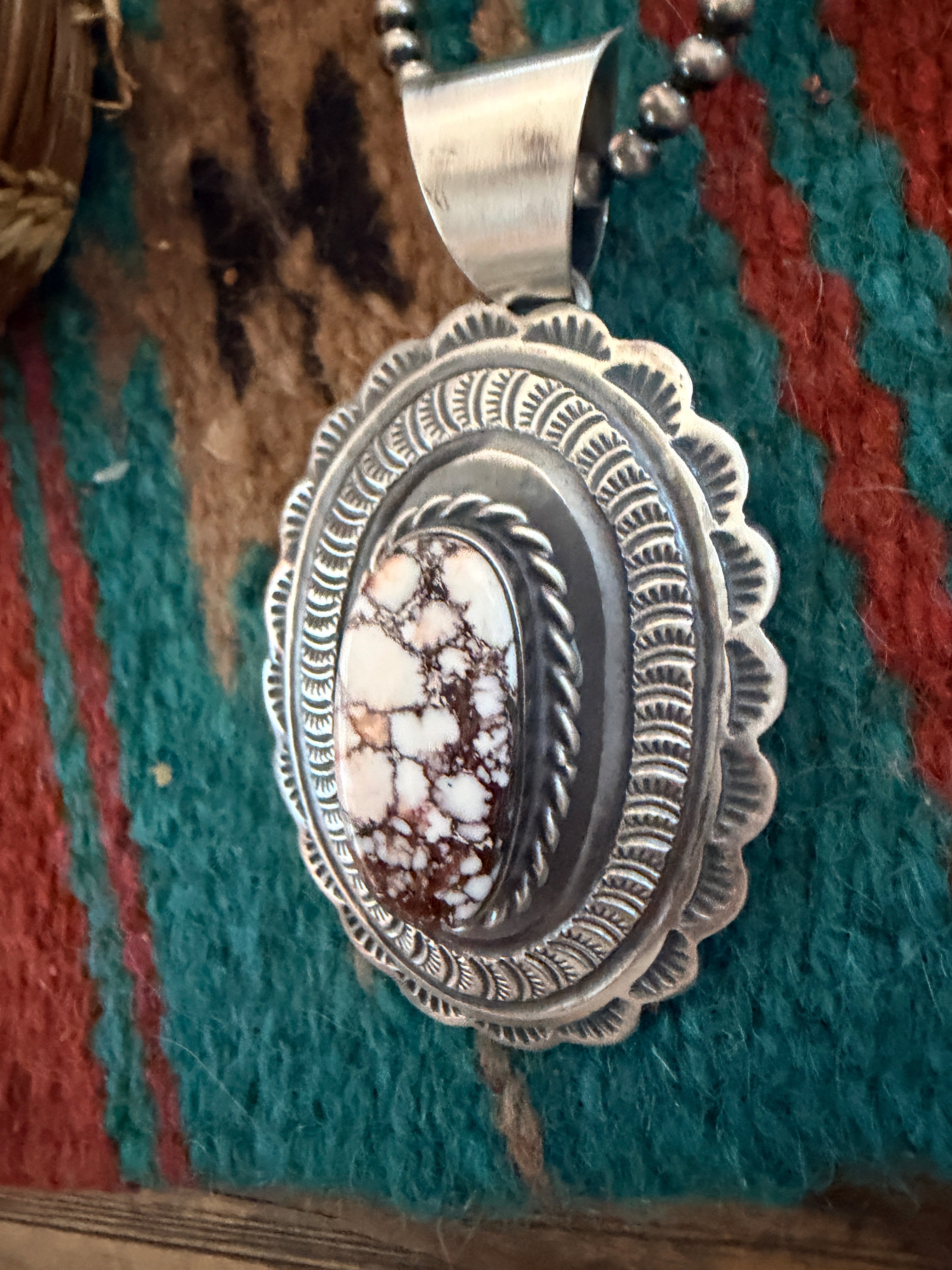 Handcrafted Sterling Silver & Wild Horse Concho Pendant by Chimney Butte